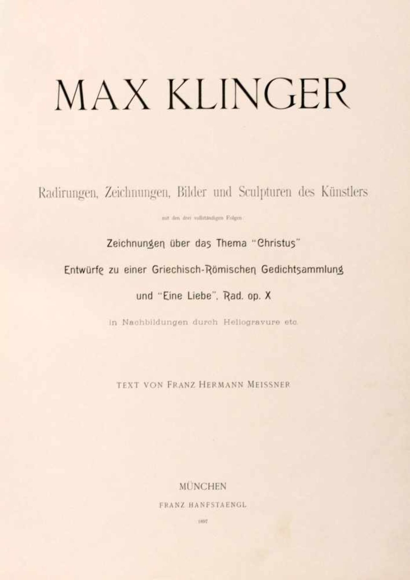 Max Klinger, Franz Hermann Meissner "Max Klinger. Radierungen, Zeichnungen, Bilder und Sculpturen - Bild 4 aus 9