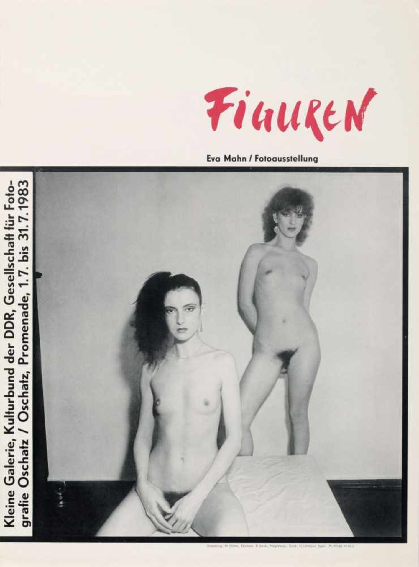 Eva Mahn, Titelfotografie der Ausstellung "Figuren" und Ausstellungsplakat. 1983.Eva Mahn 1947 - Bild 2 aus 3