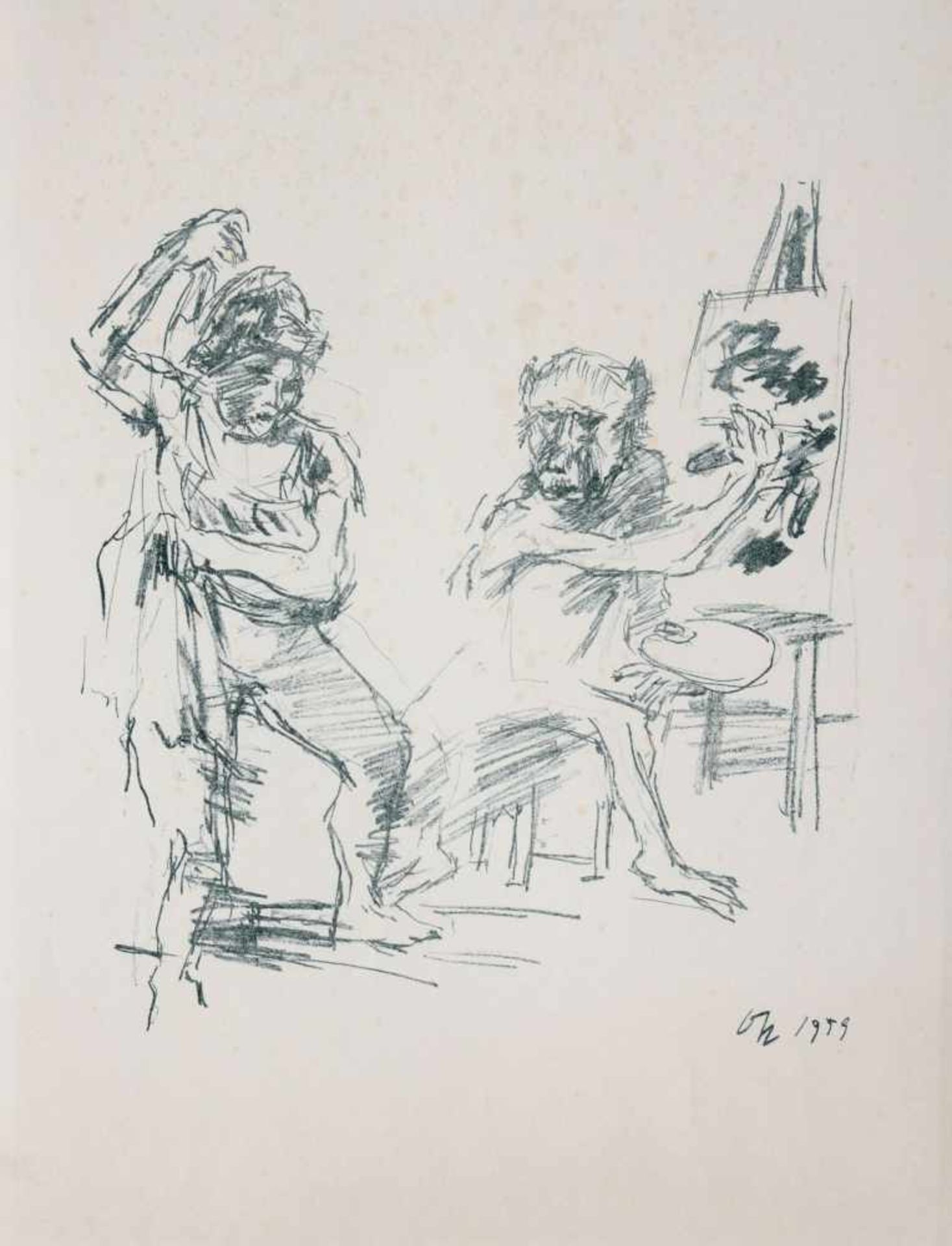 Oskar Kokoschka "The Action Painter" 1959.Oskar Kokoschka 1886 Pöchlarn  1980
