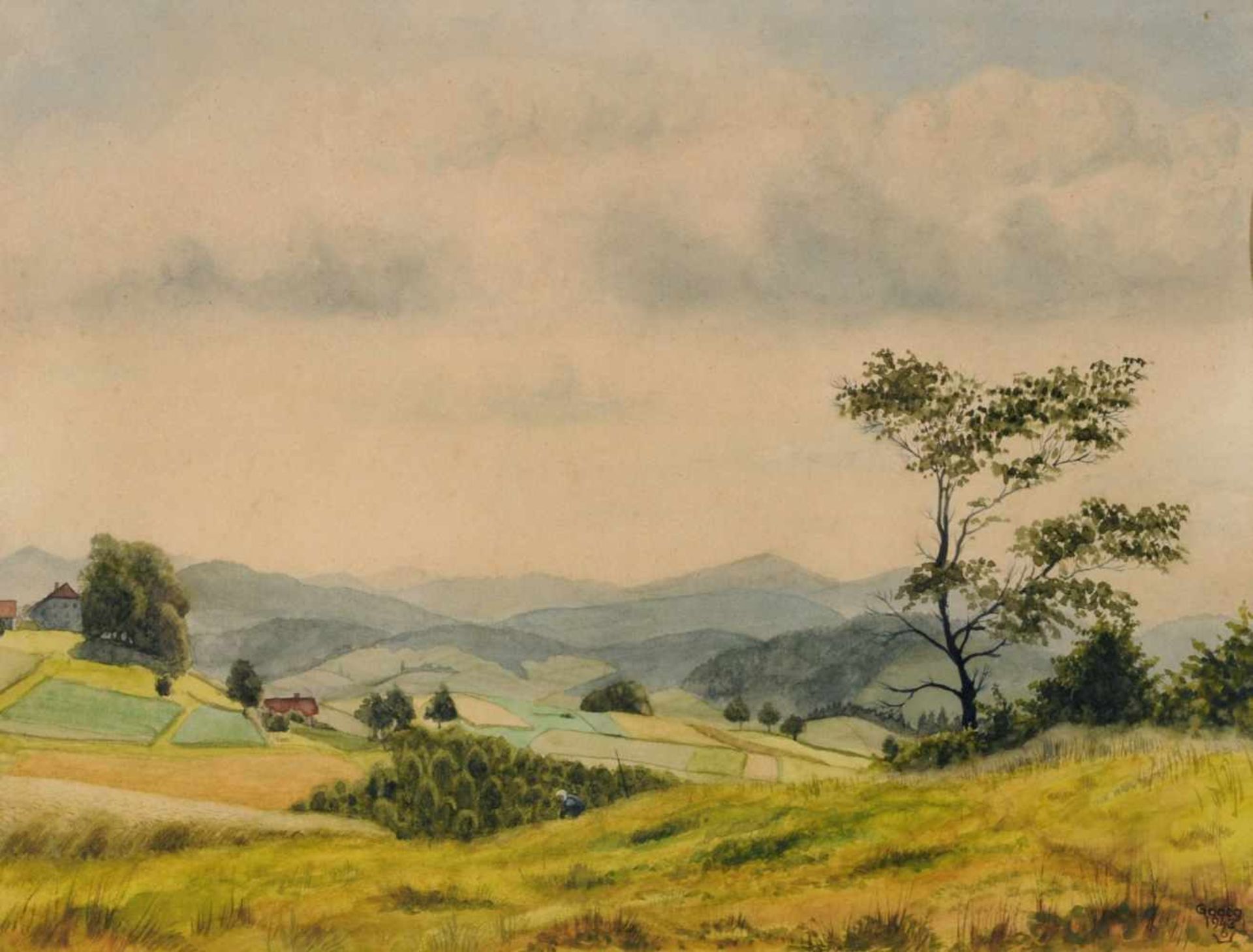 Karl Godeg "Am großen Arber (Bayrischer Wald)". 1946.Karl Godeg 1896 Reichenbach  1982