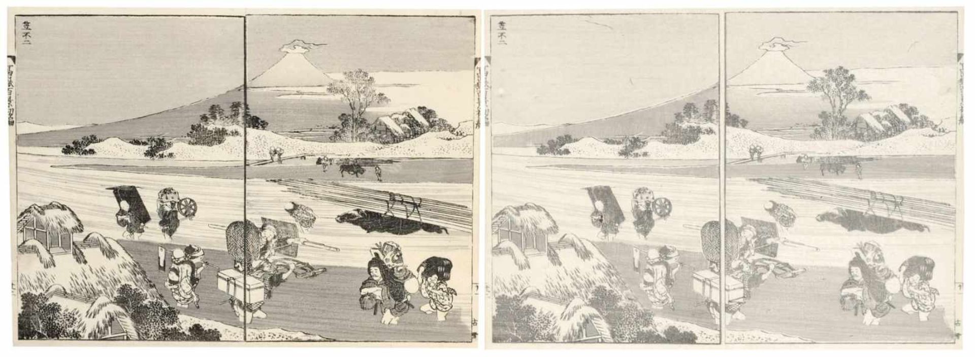 Katsushika Hokusai, 35 Blätter aus "100 Ansichten des Fuji" (Fugaku hyakkei), Band I. 1834-1835. - Bild 9 aus 11