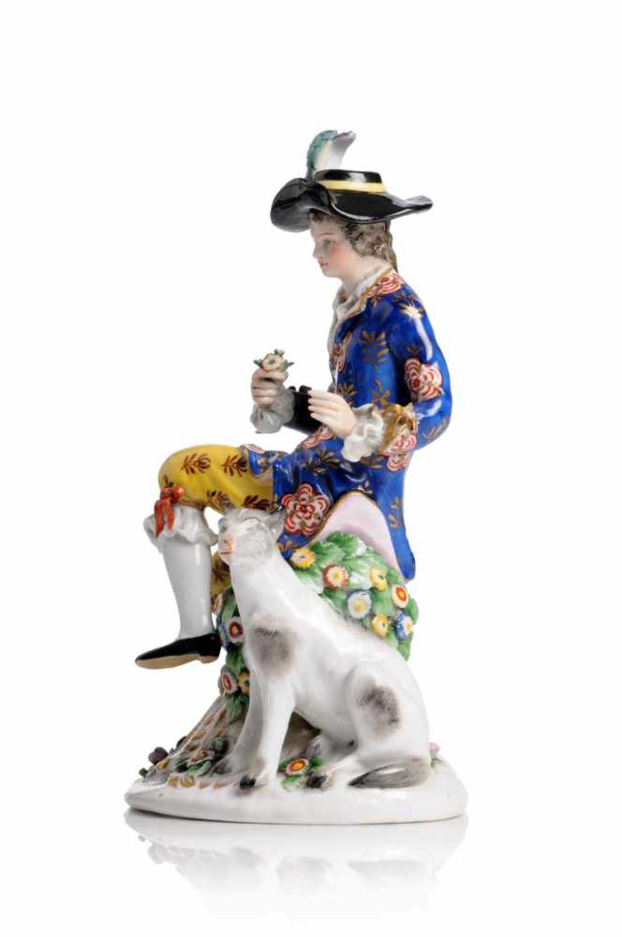 Galanter Jüngling mit Hund. Churfürstliche Privilegierte Porcelain Fabrique und Churfürstliche - Bild 3 aus 3