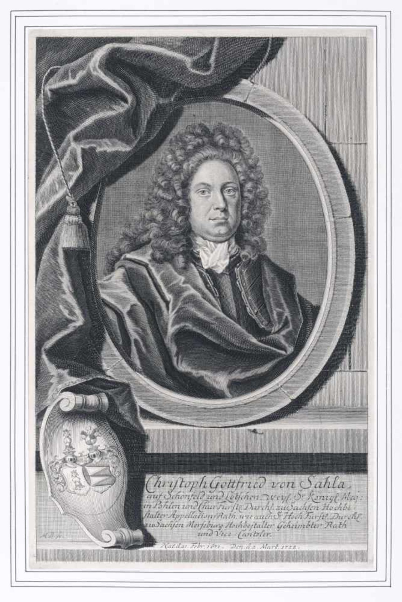 Martin Bernigeroth, Vier Porträts Leipziger Amtsträger. 1. H. 18. Jh.Martin Bernigeroth 1670 - Bild 4 aus 4