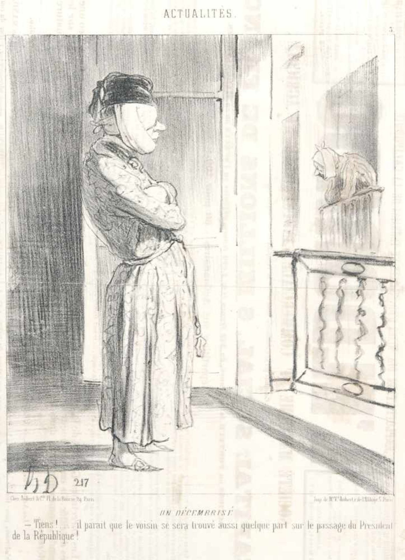 Honoré Daumier, Elf Illustrationen aus der Satire-Zeitschrift "Le Charivari". 2. H. 19. Jh.Honoré - Bild 6 aus 12