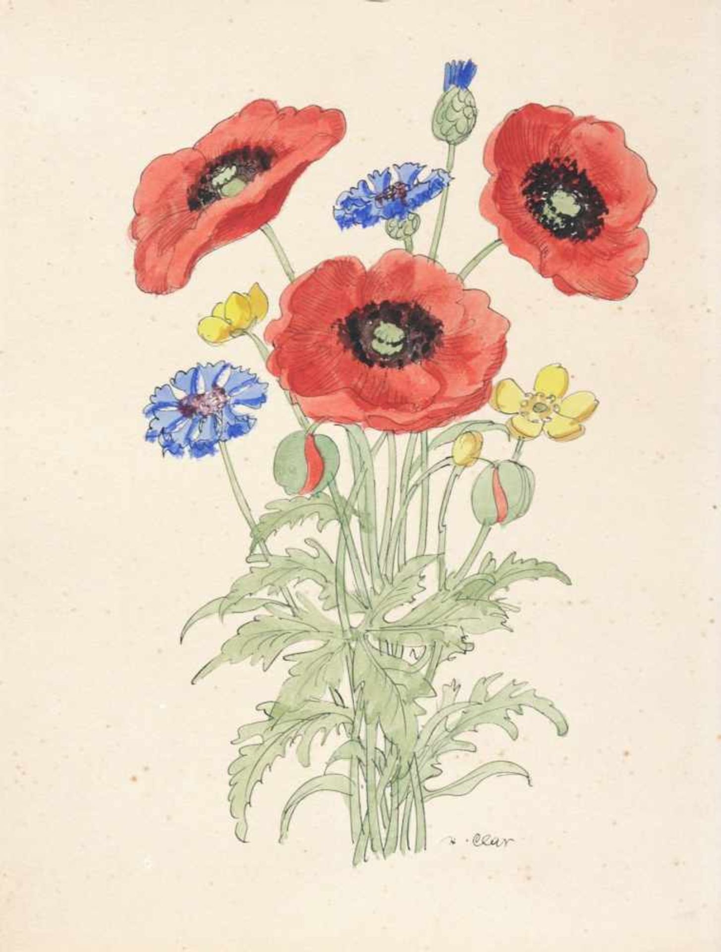 Hans Clar, Fünf Blumendarstellungen. Wohl 1920er-1930er Jahre.Hans Clar 1893 Herrnskretschen  - Bild 3 aus 7