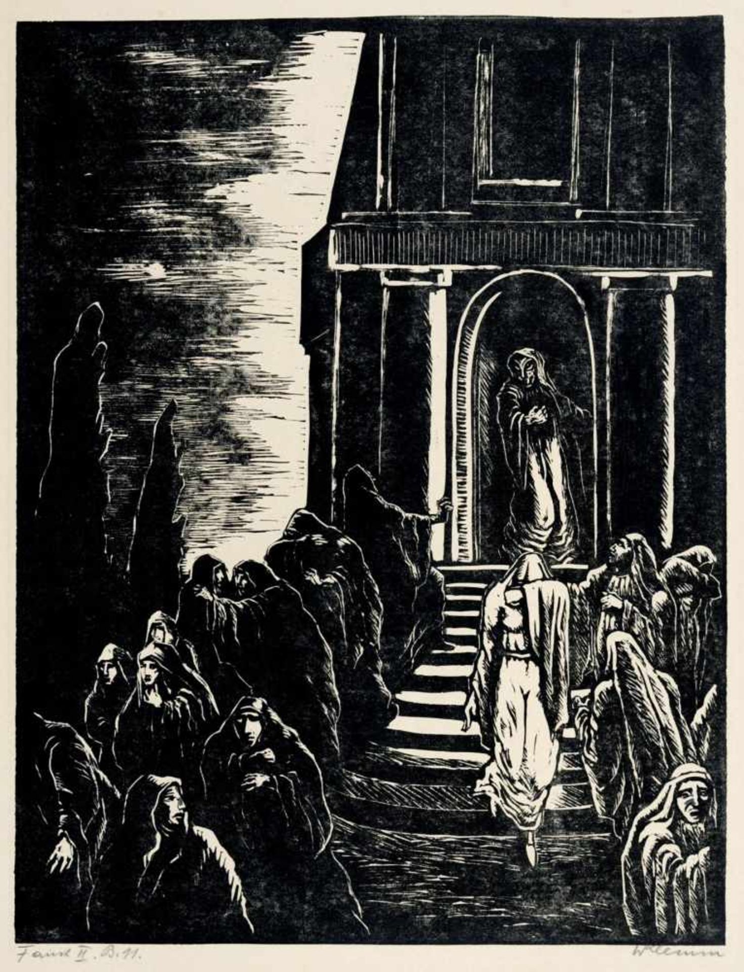 Walther Klemm, Seltene Holzschnittfolge zu Johann Wolfgang von Goethes "Faust II". 1932.Walther - Bild 3 aus 11