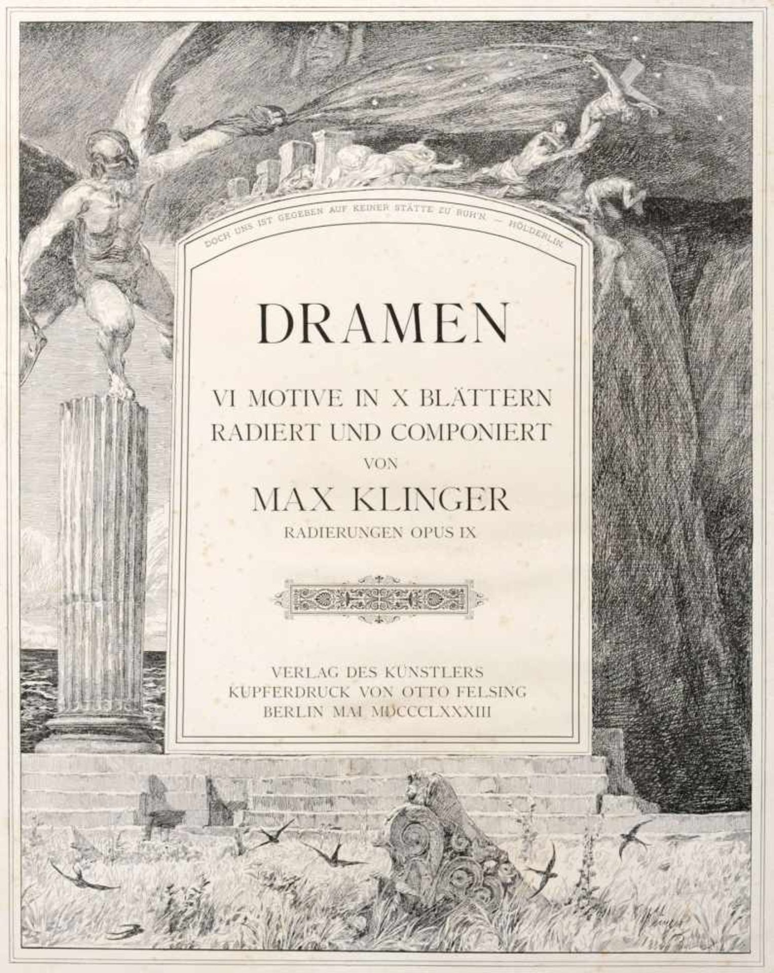 Max Klinger, Titelblatt zu "Dramen". 1883.Max Klinger 1857 Leipzig  1920 Groß-Jena/