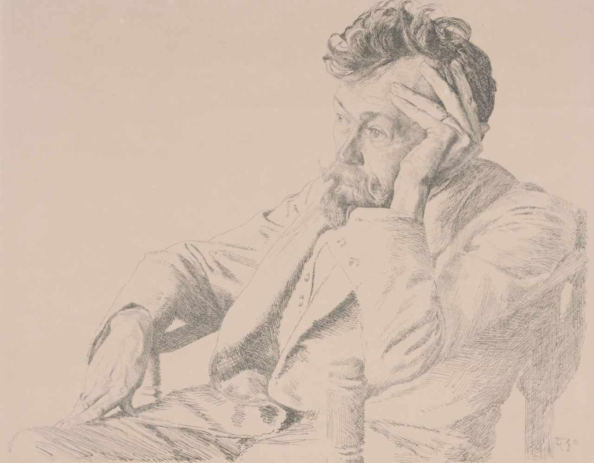 Otto Greiner, Porträt Prof. Paul Horst-Schulze. 1914.Otto Greiner 1869 Leipzig  1916