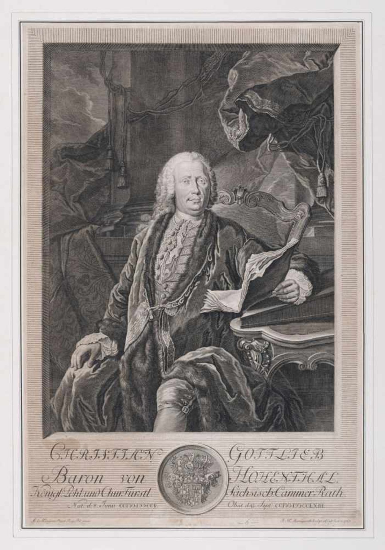 Johann Martin Bernigeroth "Christian Gottlieb Baron von Hohenthal []". 1765.Johann Martin