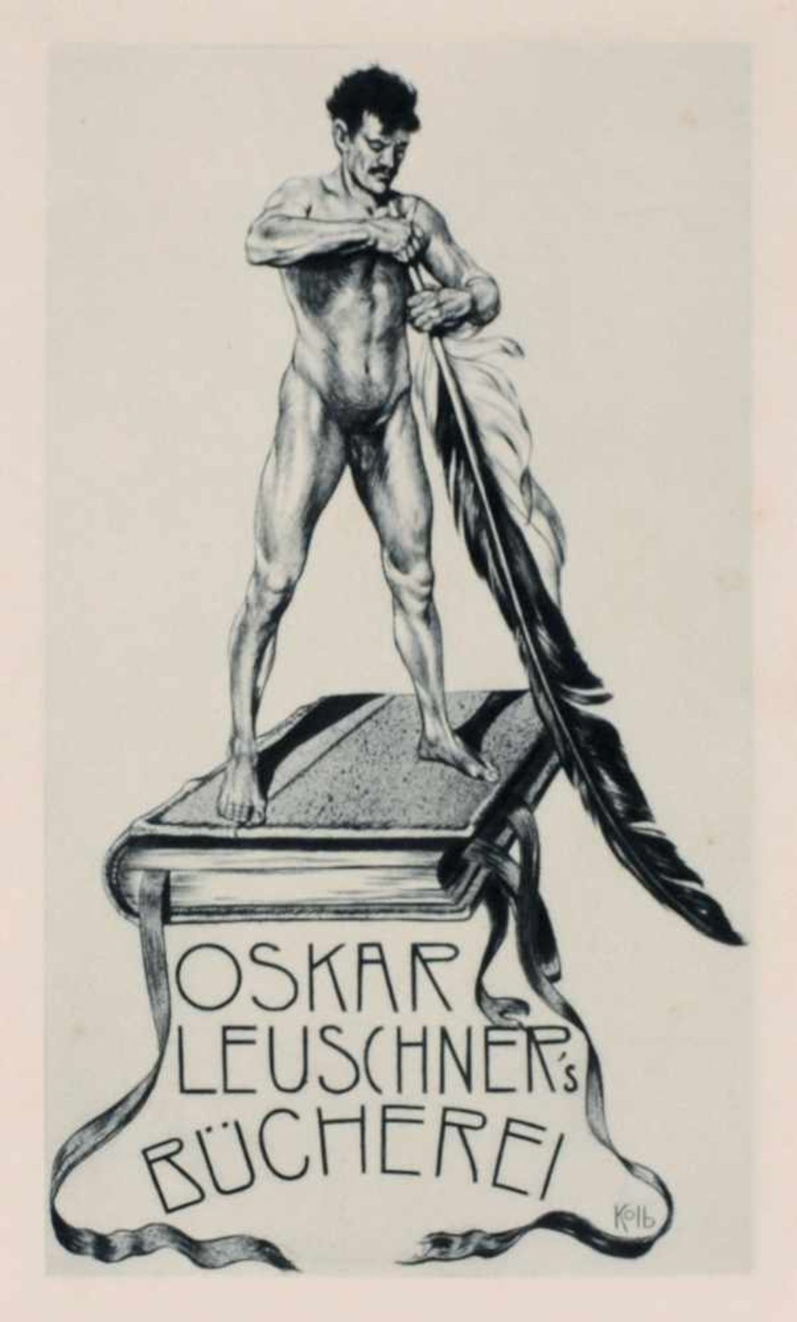 Alois Kolb "Exlibris Richard Troplowitz" / "Oskar Leuschner's Bücherei". 1903/Ohne Jahr.Alois Kolb