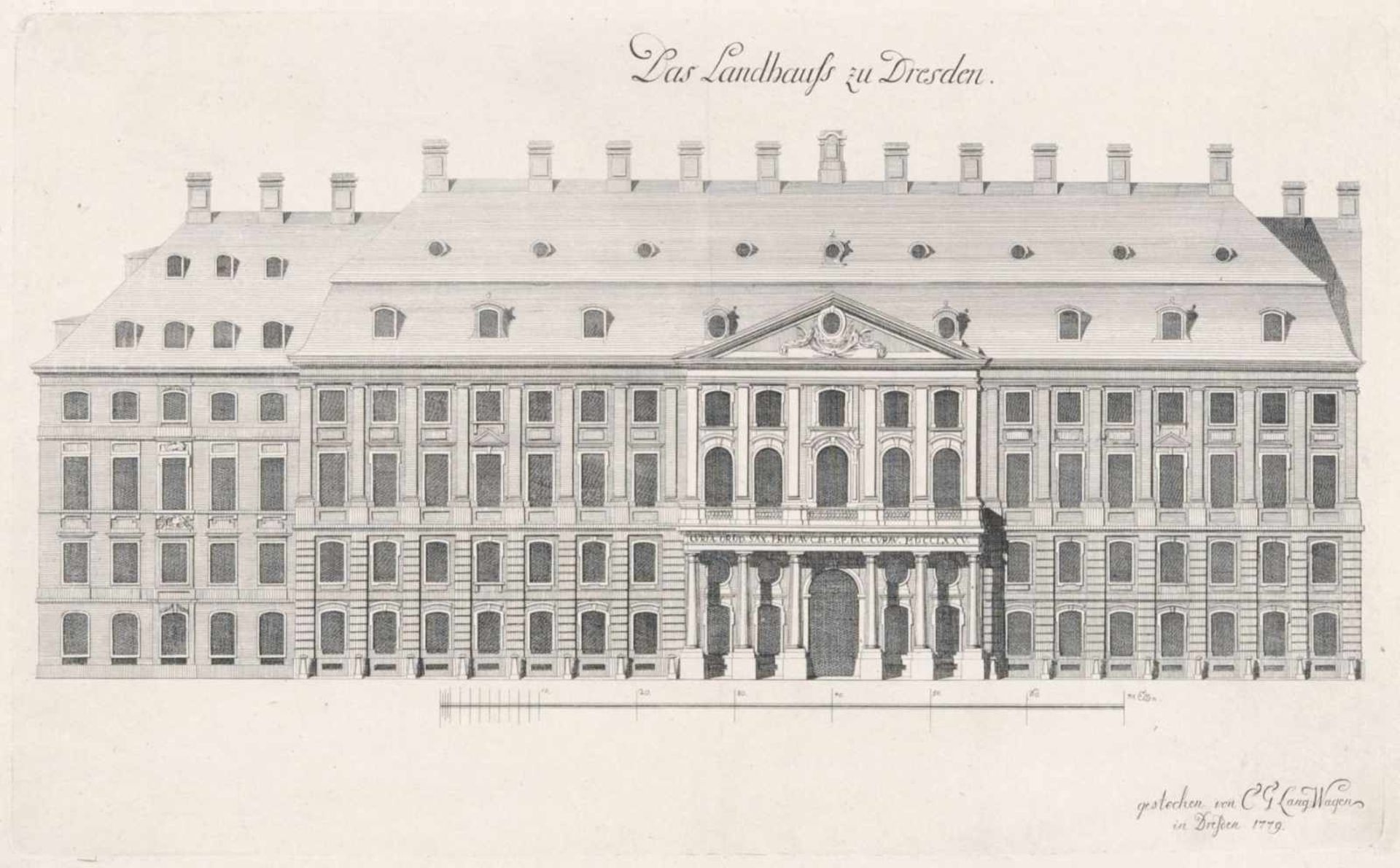 Christian Gottlieb Langwagen "Das Landhaus zu Dresden". 1779.Christian Gottlieb Langwagen 1753