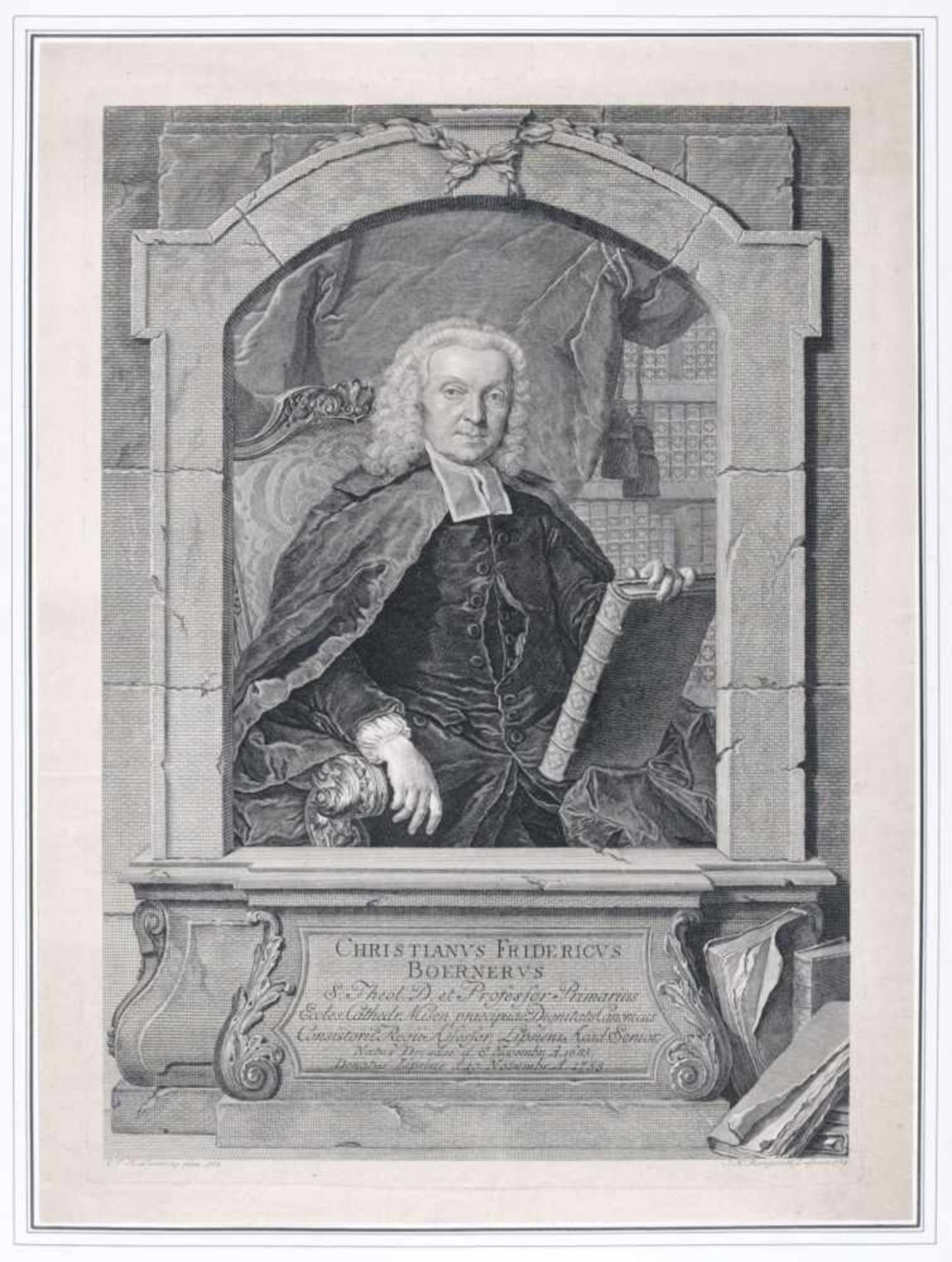 Johann Martin Bernigeroth "Christianus Fridericus Boernerus []". 1754.Johann Martin Bernigeroth