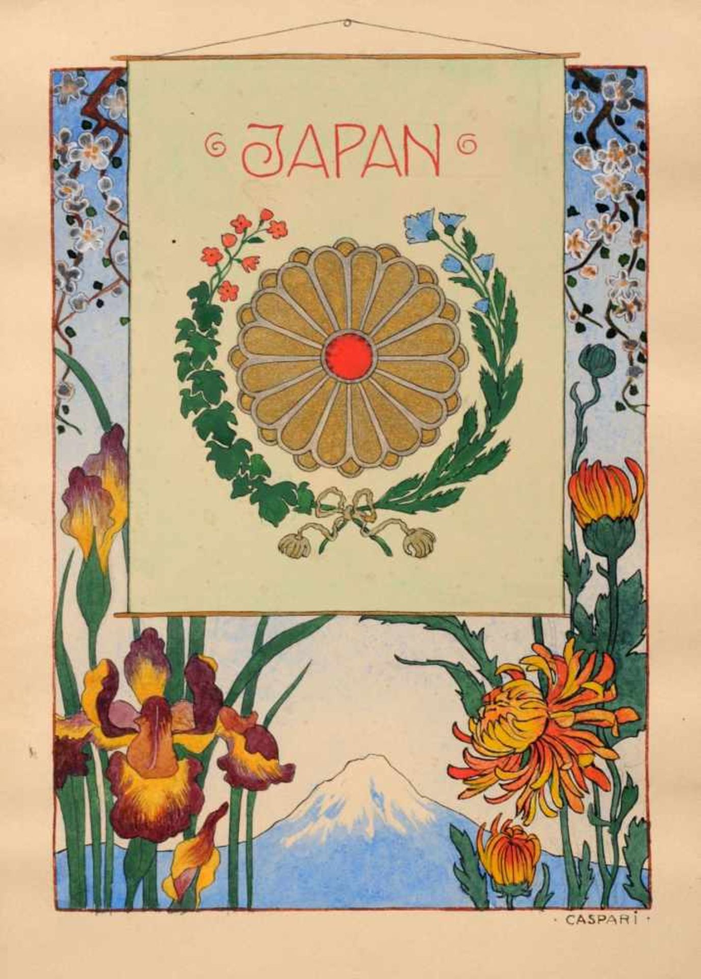 Gertrud Caspari "Japan". 1920er Jahre.Gertrud Caspari 1873 Chemnitz  1948 KlotzscheAquarell und