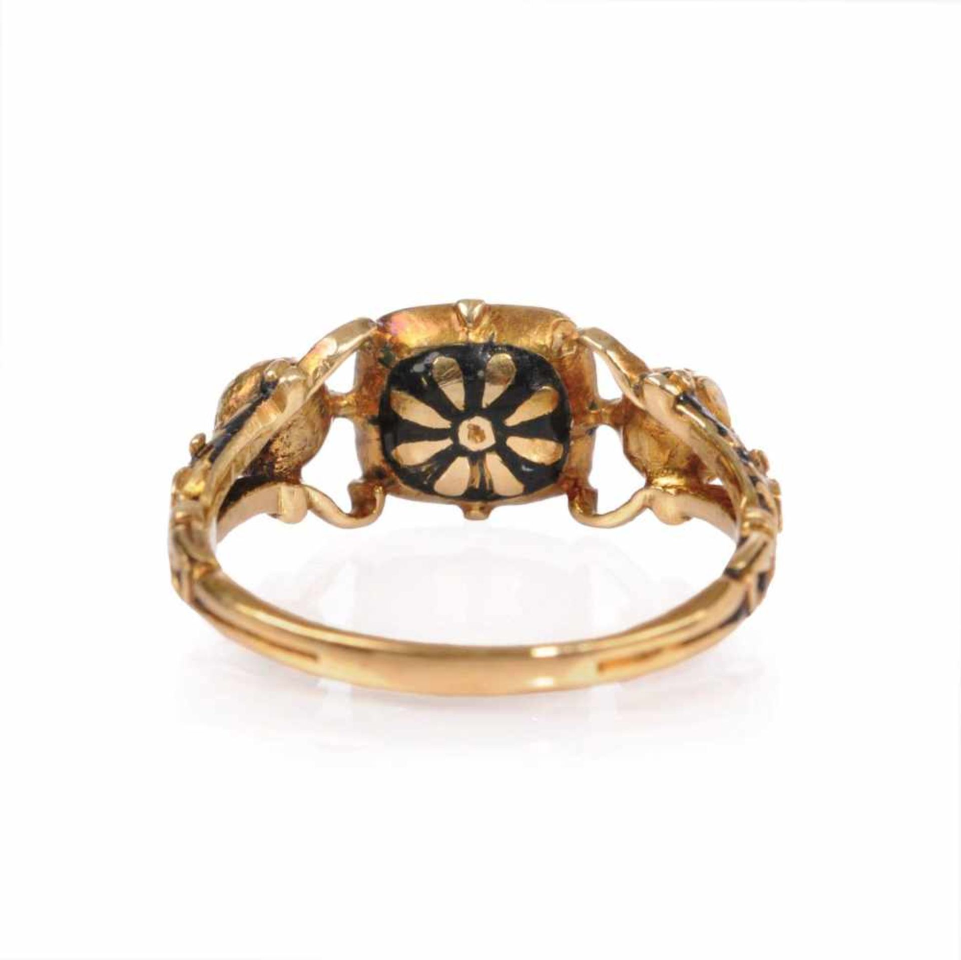 Renaissance-Ring mit Diamant und Perlen. Westeuropäisch. Wohl spätes 16. Jh./Frühes 17. Jh.14K - Image 2 of 6