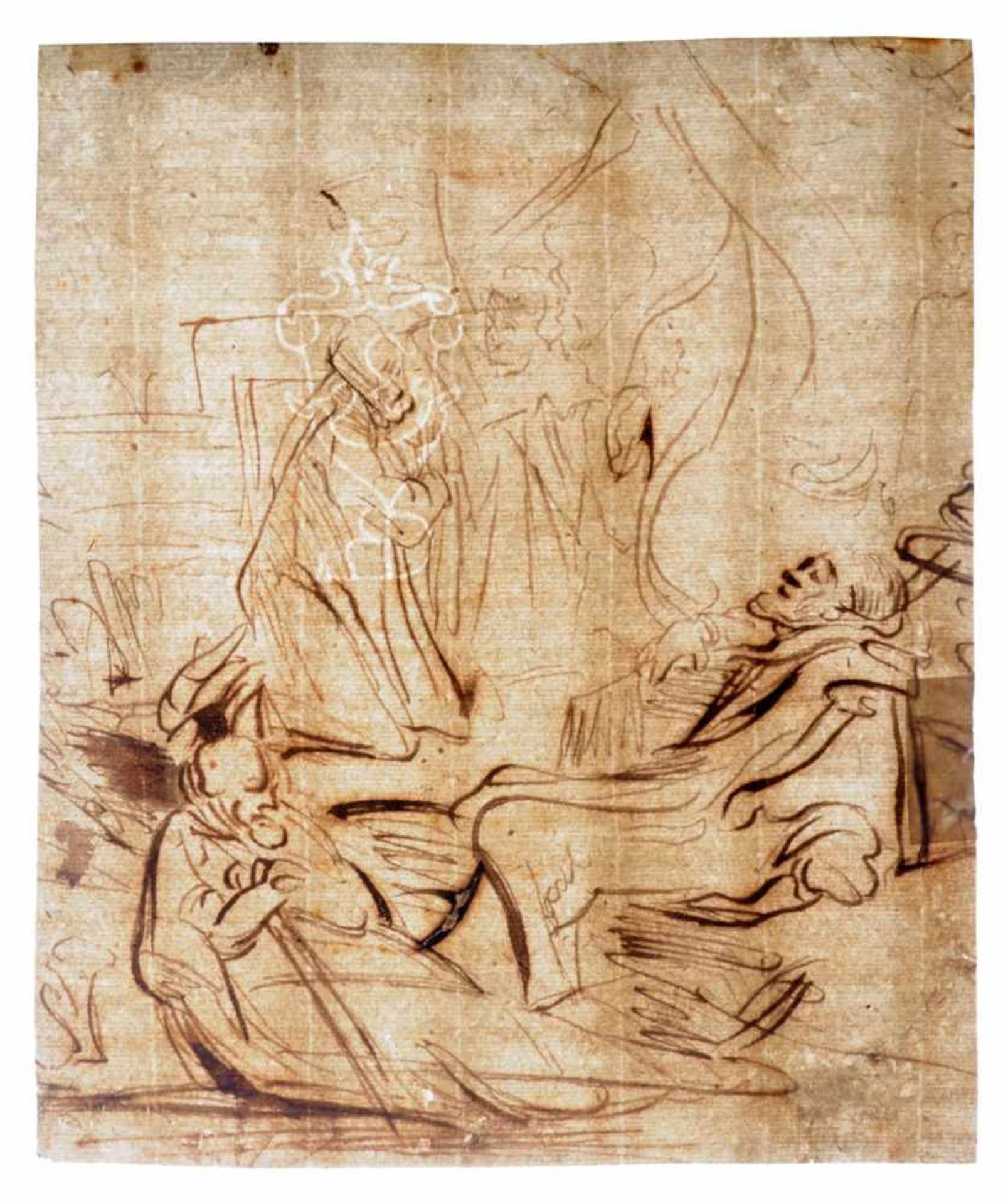Rembrandt Harmenszoon van Rijn (in der Art von), Christus im Garten Gethsemane. Wohl 17. Jh. - Image 3 of 3
