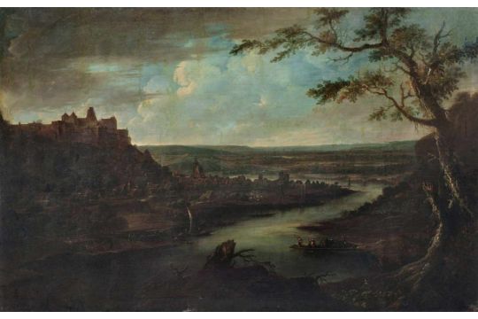 Johann Alexander Thiele, Pirna  Blick auf den Sonnenstein. Um 1720.Johann Alexander Thiele 1685 - Bild 1 aus 4