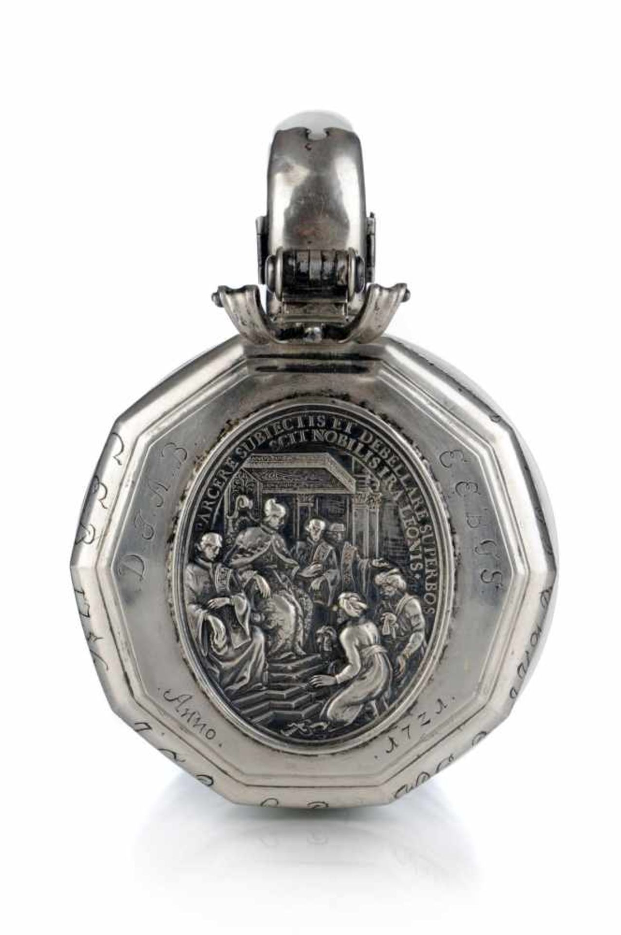 Walzenkrug "Rote Rose mit Vergissmeinnicht". Meissen. 1775-1814 mit Montierung und der Medaille " - Bild 5 aus 5