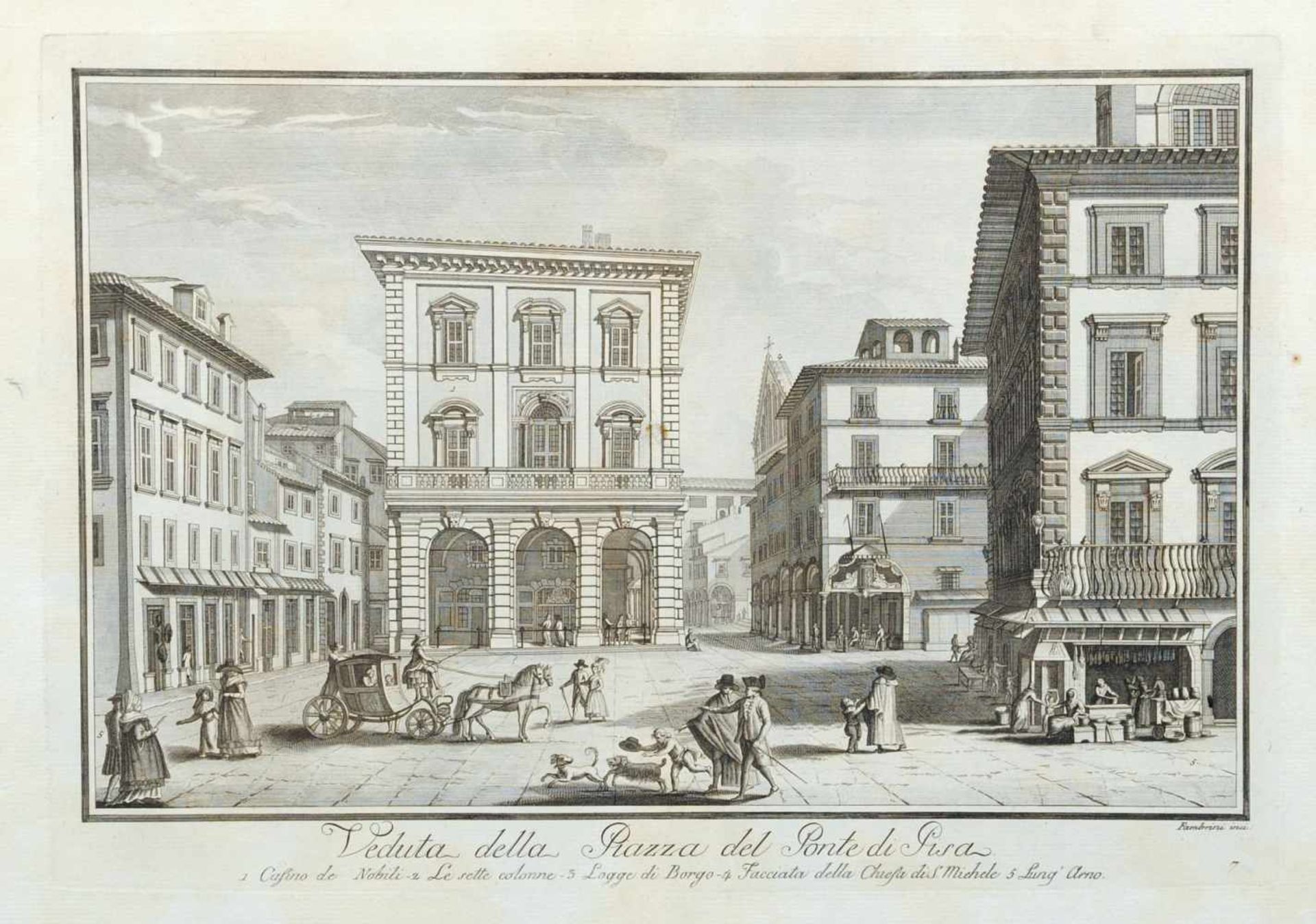 Ferdinando Fambrini, Zwölf Ansichten von Pisa. 1788.Ferdinando Fambrini Erste Erw. 1764  letzte - Bild 7 aus 12