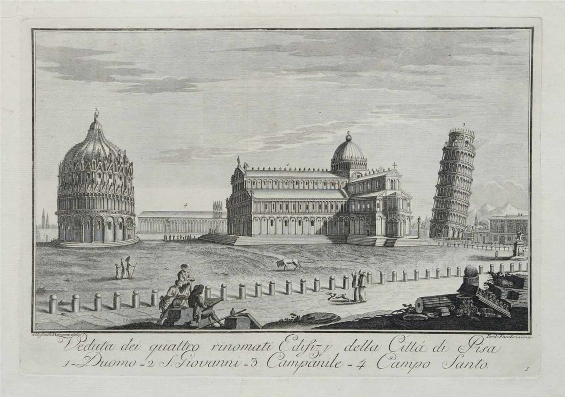 Ferdinando Fambrini, Zwölf Ansichten von Pisa. 1788.Ferdinando Fambrini Erste Erw. 1764  letzte