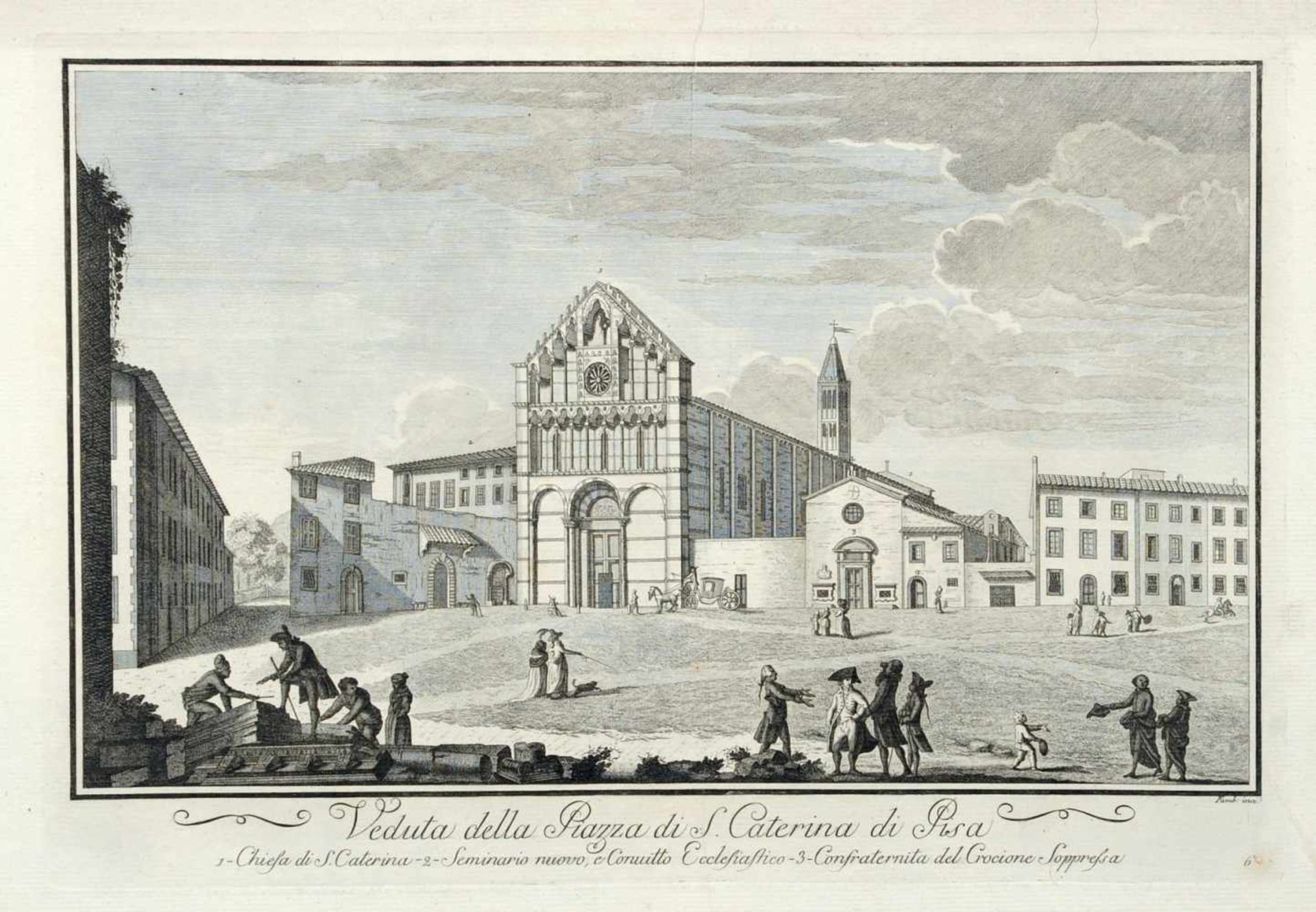 Ferdinando Fambrini, Zwölf Ansichten von Pisa. 1788.Ferdinando Fambrini Erste Erw. 1764  letzte - Bild 6 aus 12