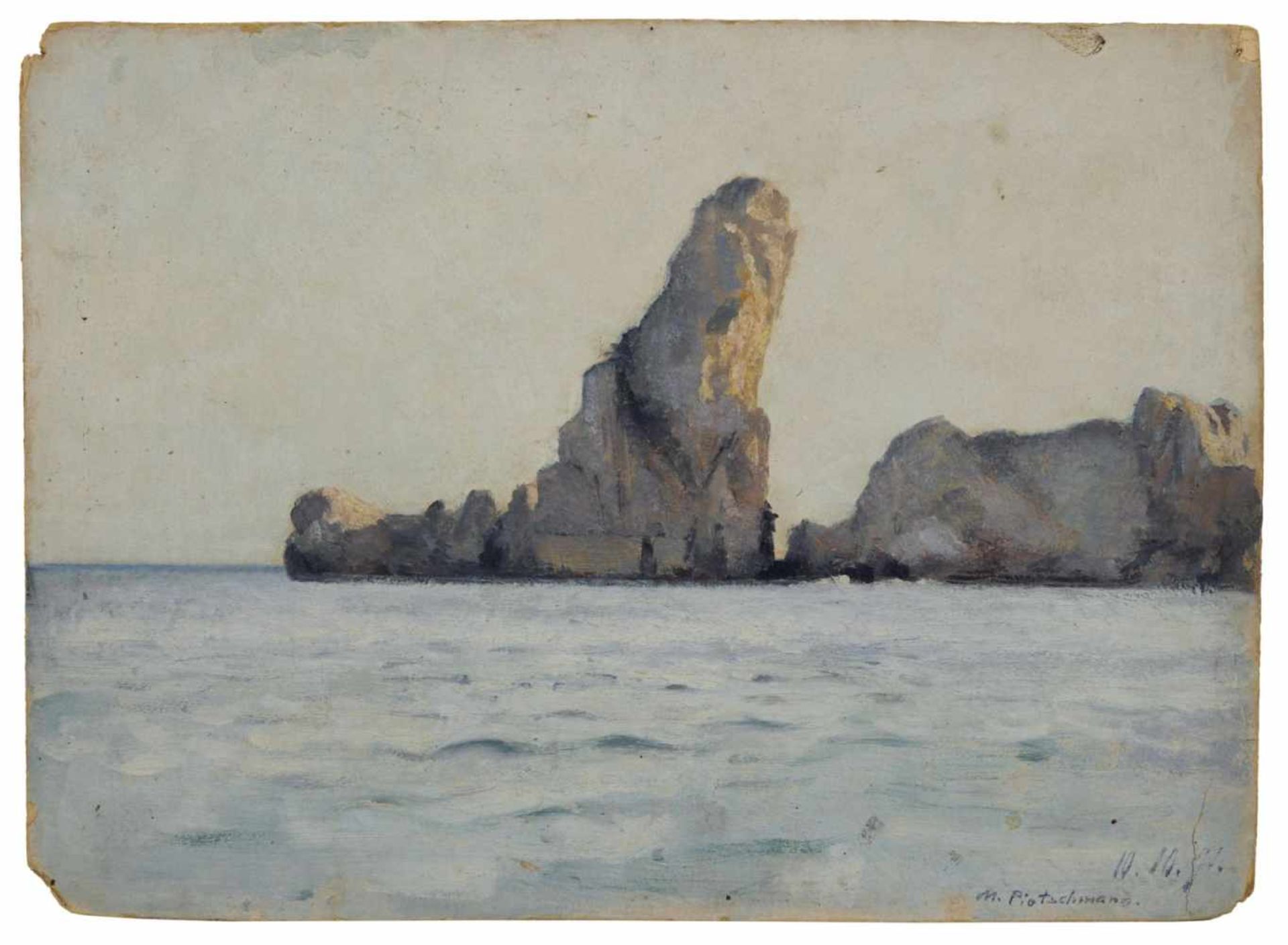 Max Pietschmann, Blick auf die Aiguilles Rocheuses auf der Belle-Île, Bretagne. 1891.Max Pietschmann
