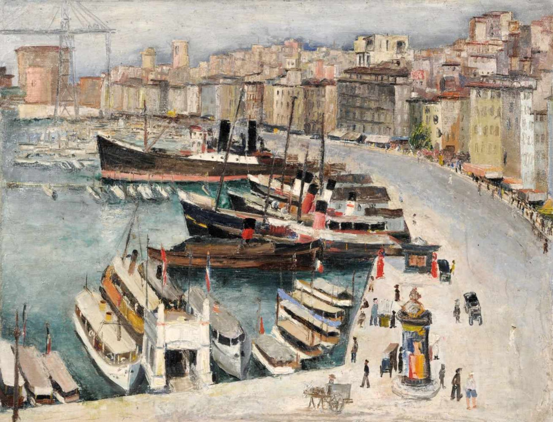 Richard Kollorsz (zugeschr.), Blick auf den Hafen von Marseille. Wohl Ende der 1920er Jahre.