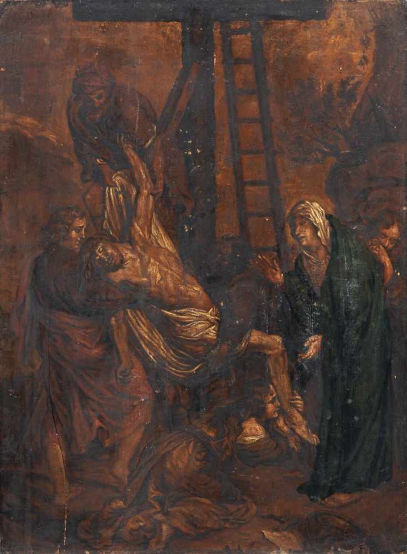 Deutscher Künstler, Kreuzabnahme Christi. 2. H. 17. Jh.Johann Jakob von Sandrart 1630 Frankfurt am