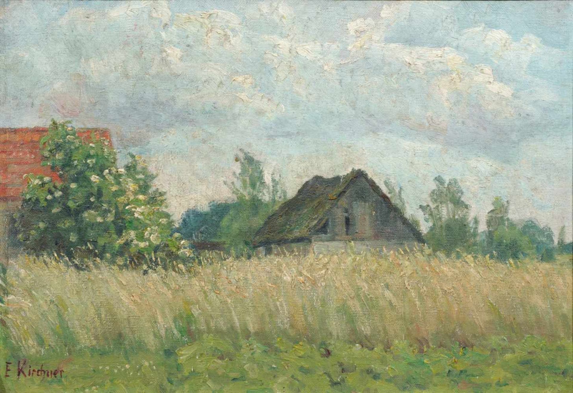 Eugen Kirchner, Hochsommer am Dorfrand. 1. Viertel 20. Jh.Eugen Kirchner 1865 Halle/Saale  1938