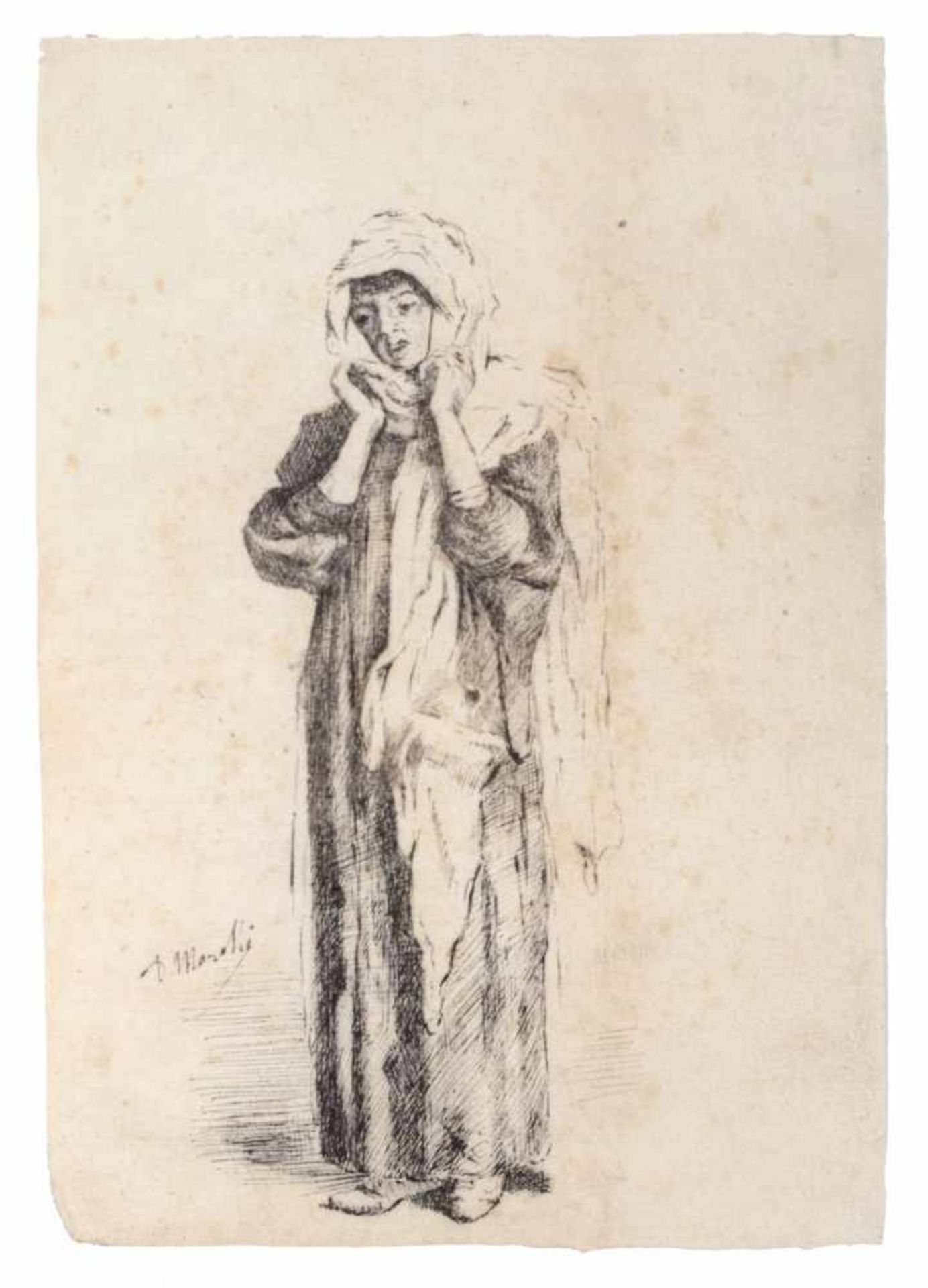 Domenico Morelli, Arabische Figur. 2. H. 19. Jh.Domenico Morelli 1826 Neapel  1901