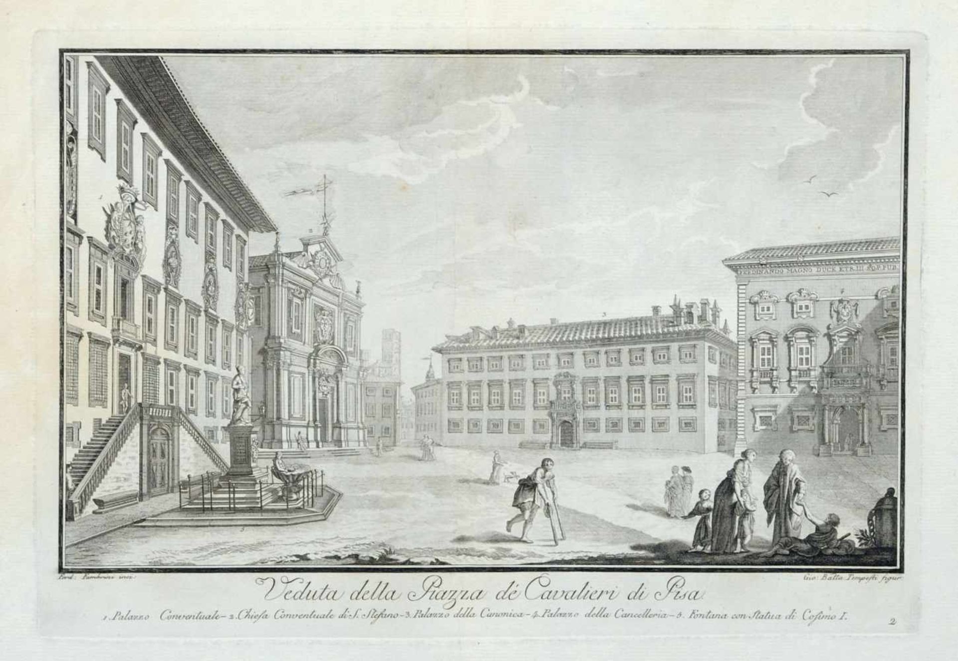 Ferdinando Fambrini, Zwölf Ansichten von Pisa. 1788.Ferdinando Fambrini Erste Erw. 1764  letzte - Bild 2 aus 12