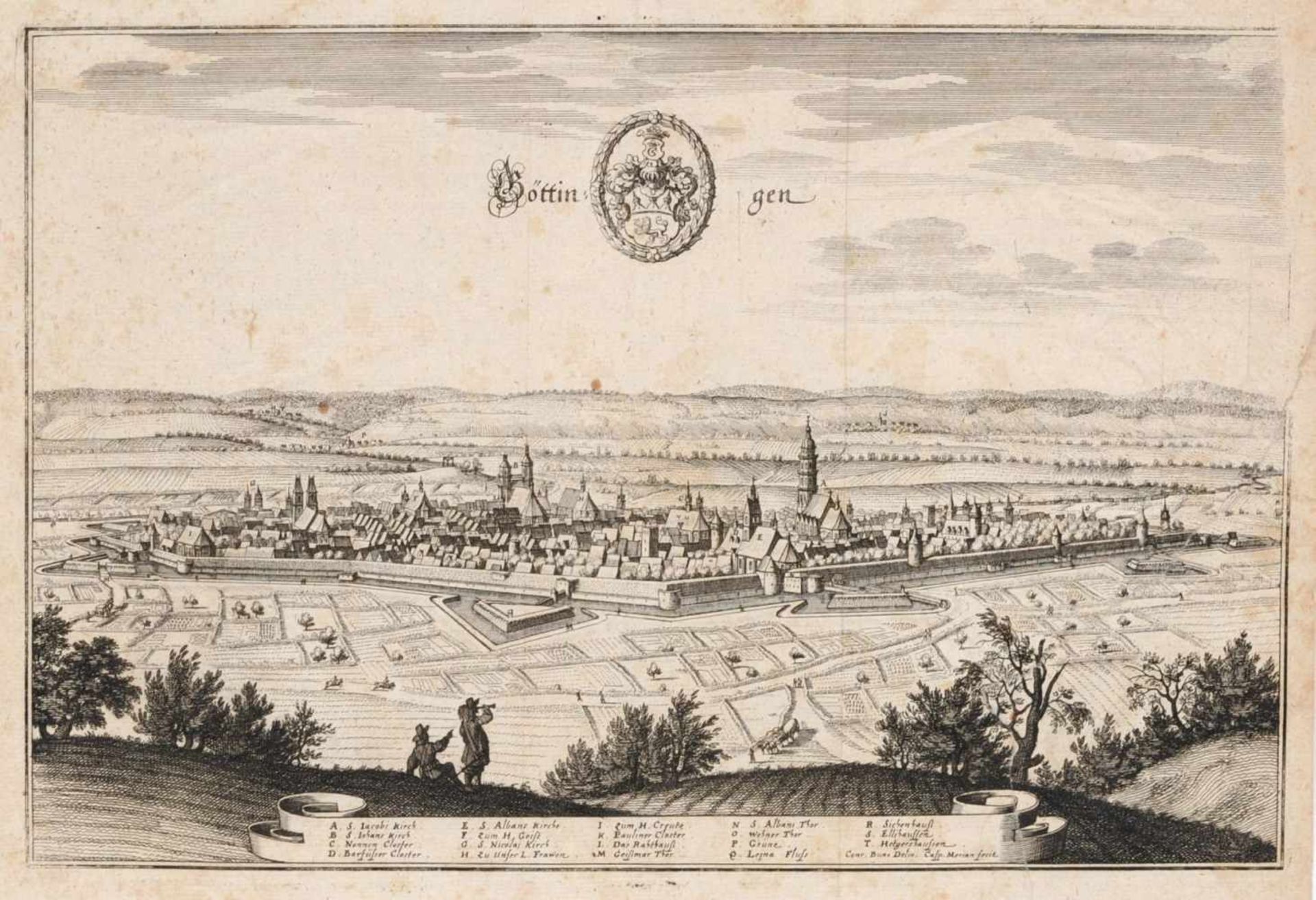 Caspar Merian "Göttingen". 1654.Caspar Merian 1627 Frankfurt/M.  1686 HollandConrad Buno 1613