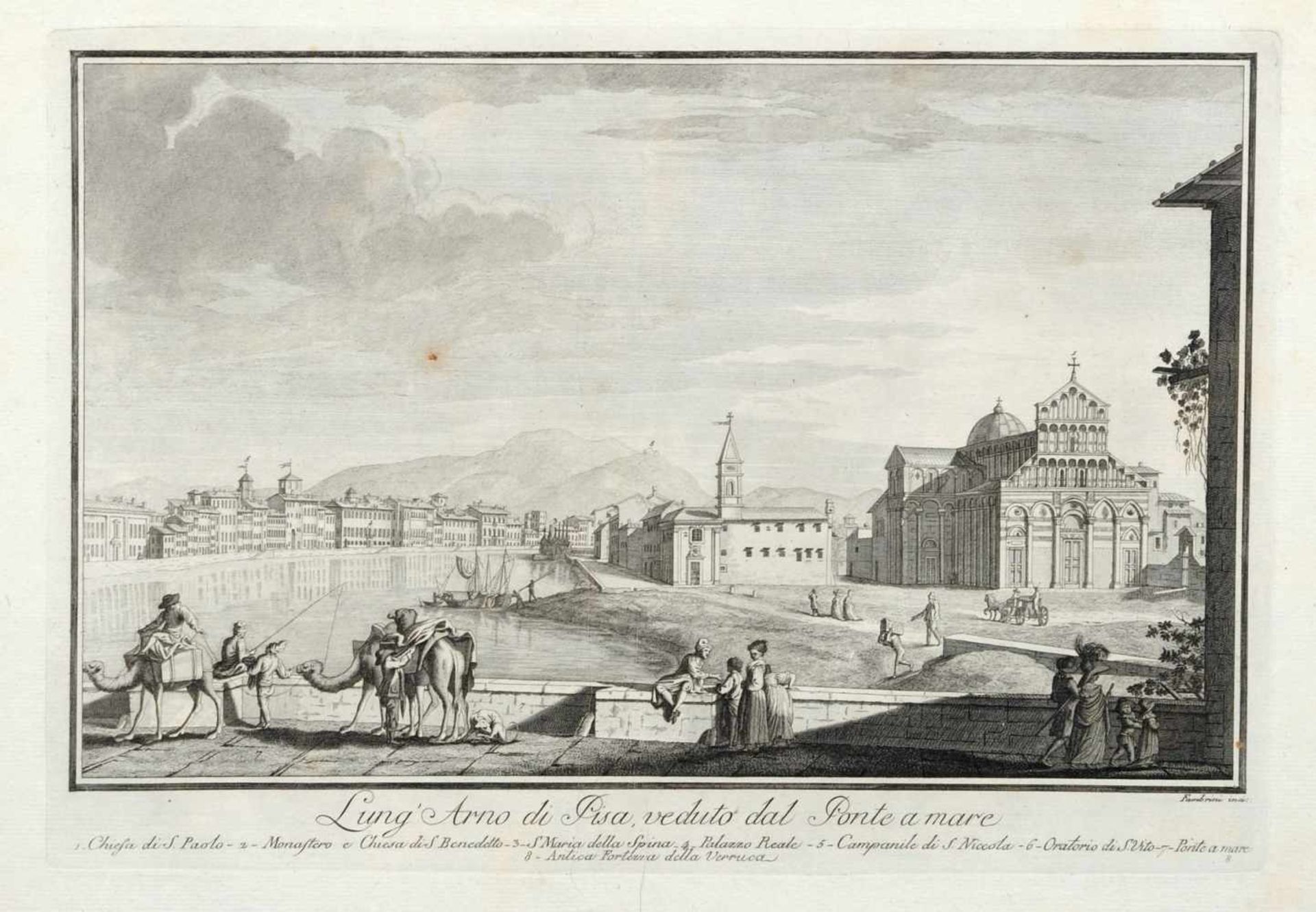 Ferdinando Fambrini, Zwölf Ansichten von Pisa. 1788.Ferdinando Fambrini Erste Erw. 1764  letzte - Bild 8 aus 12