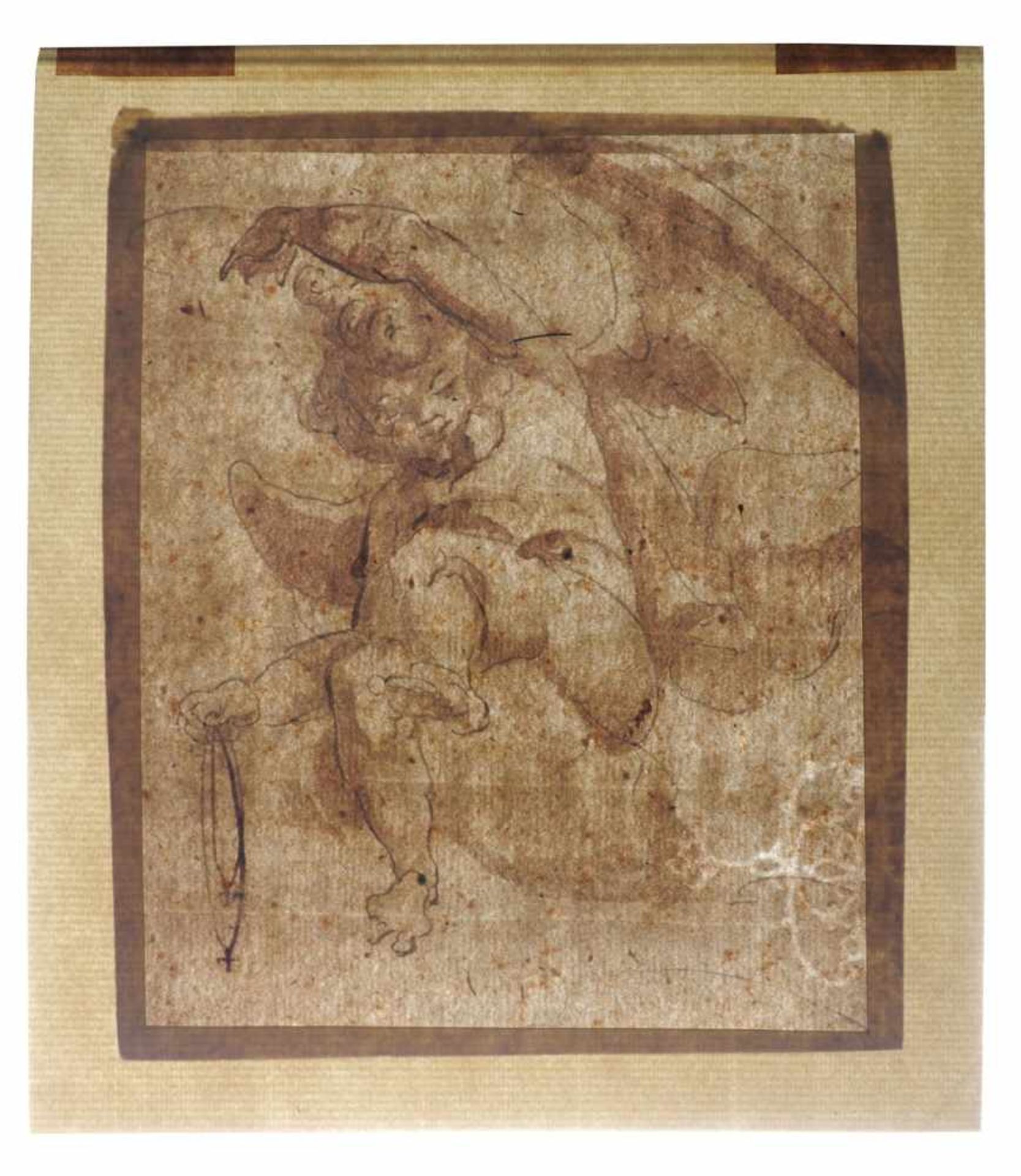 Sebastiano Galeotti (Umkreis), Putto. zwei Ketten in der linken Hand haltend. 1. H. 18. Jh. - Image 3 of 3