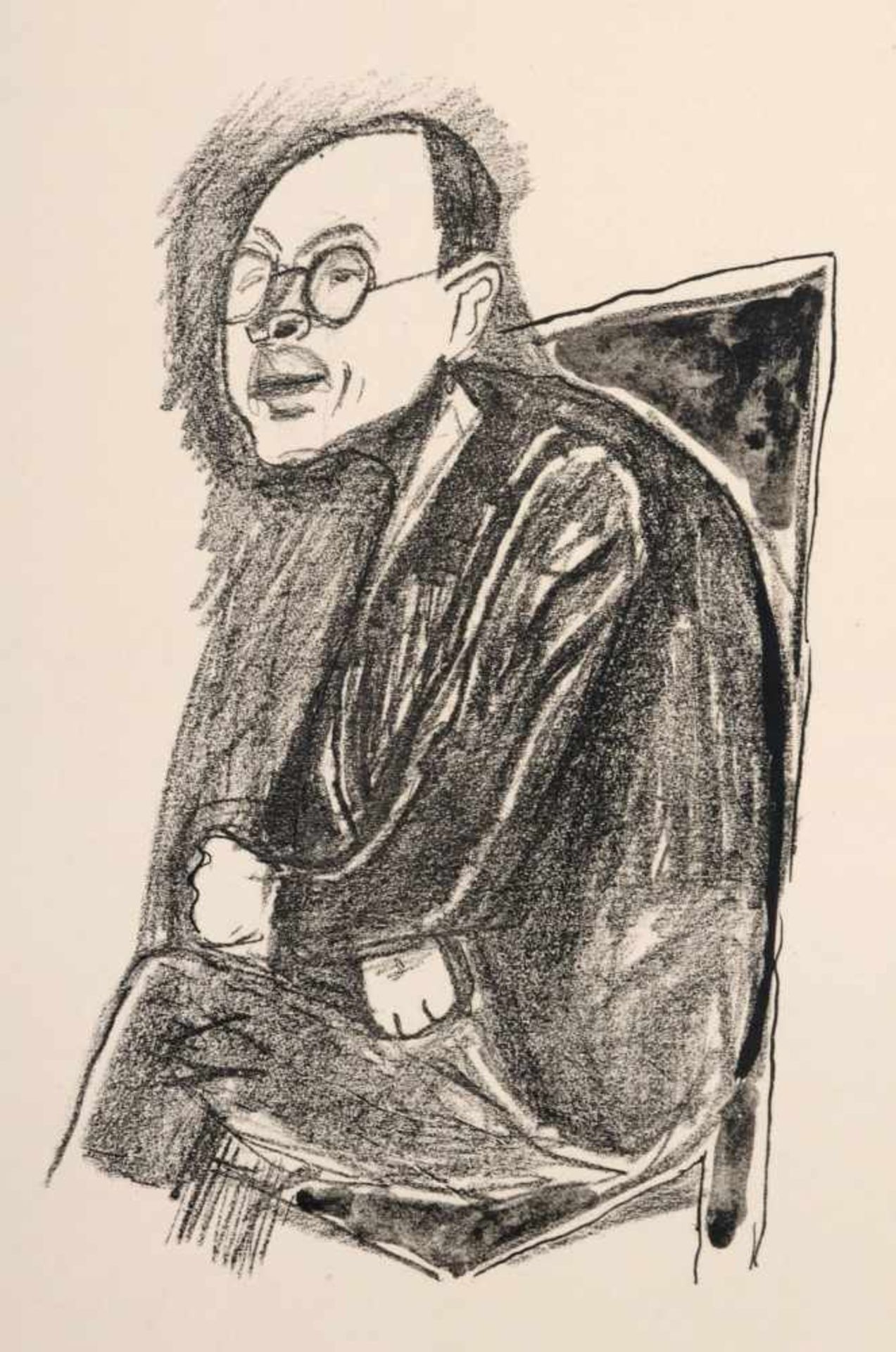 Otto Dix "Dr. Fritz Löffler, sitzend II (vorgebeugt)". Um 1949.<