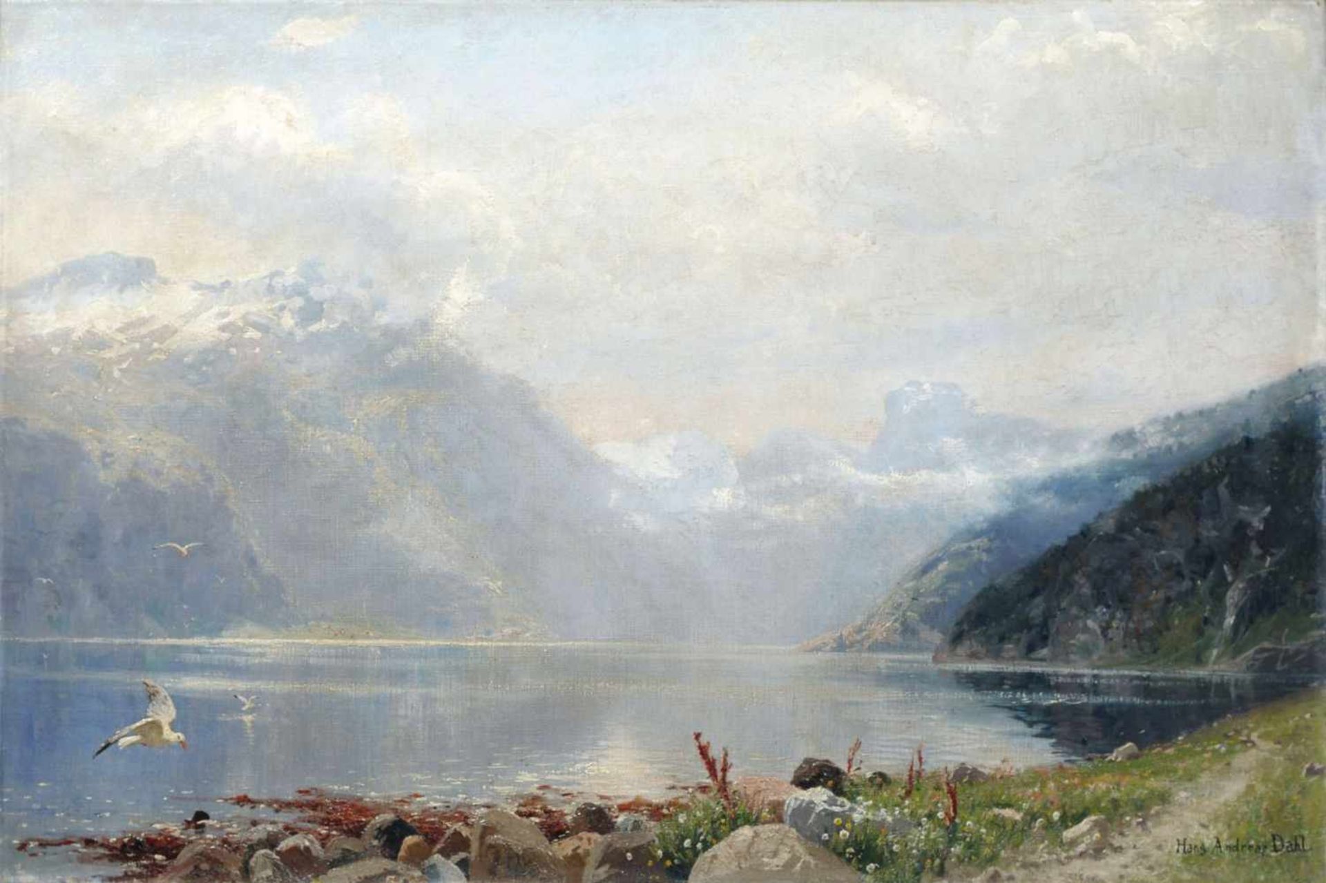 Hans Andreas Dahl, Der einsame Fjord (Sogneford, Westnorwegen). 1st quarter 20th cent.