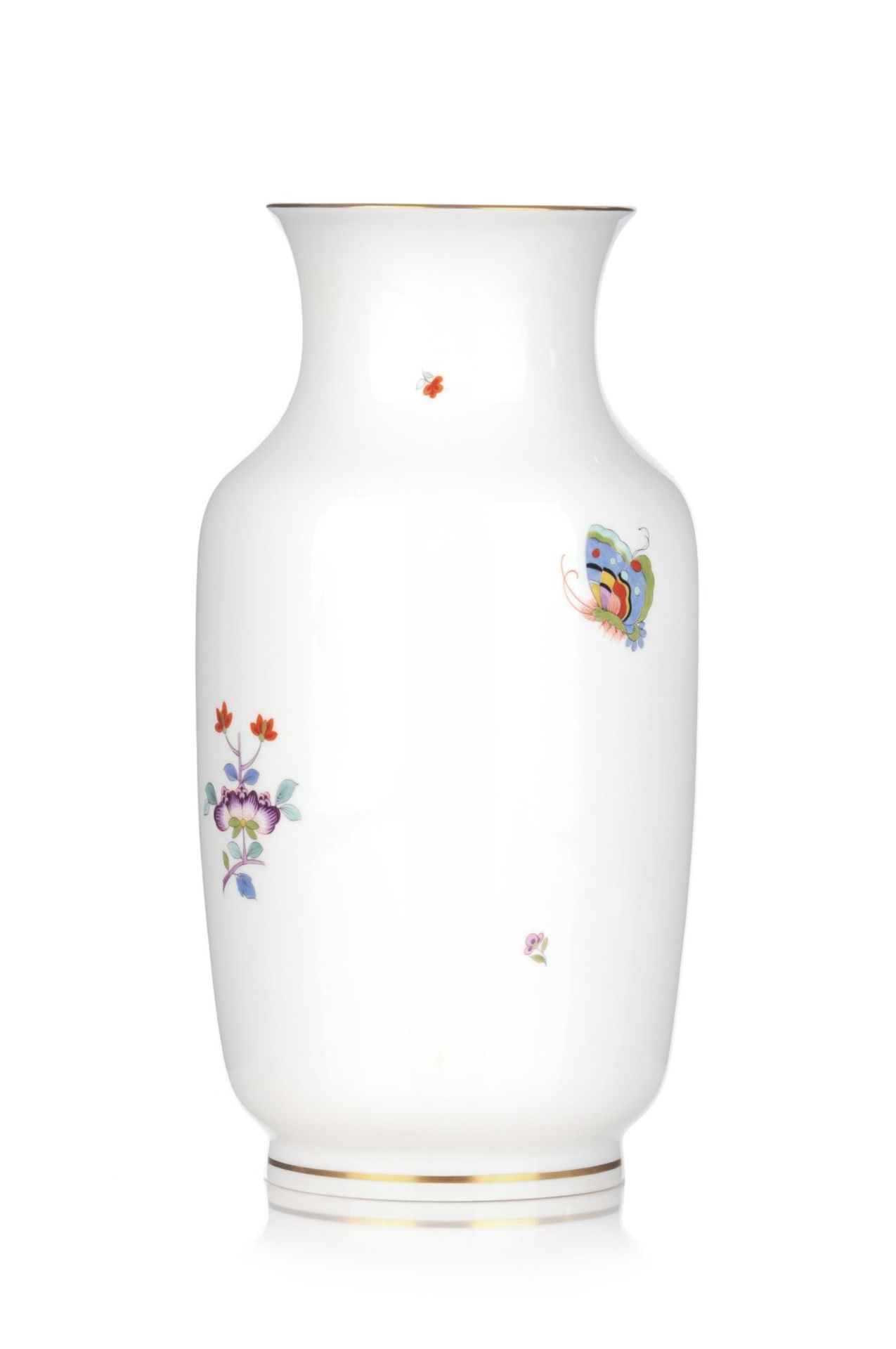 Vase "Alte indische Blumen- und Insektenmalerei". Meissen. 2nd half 20th cent. - Bild 2 aus 2