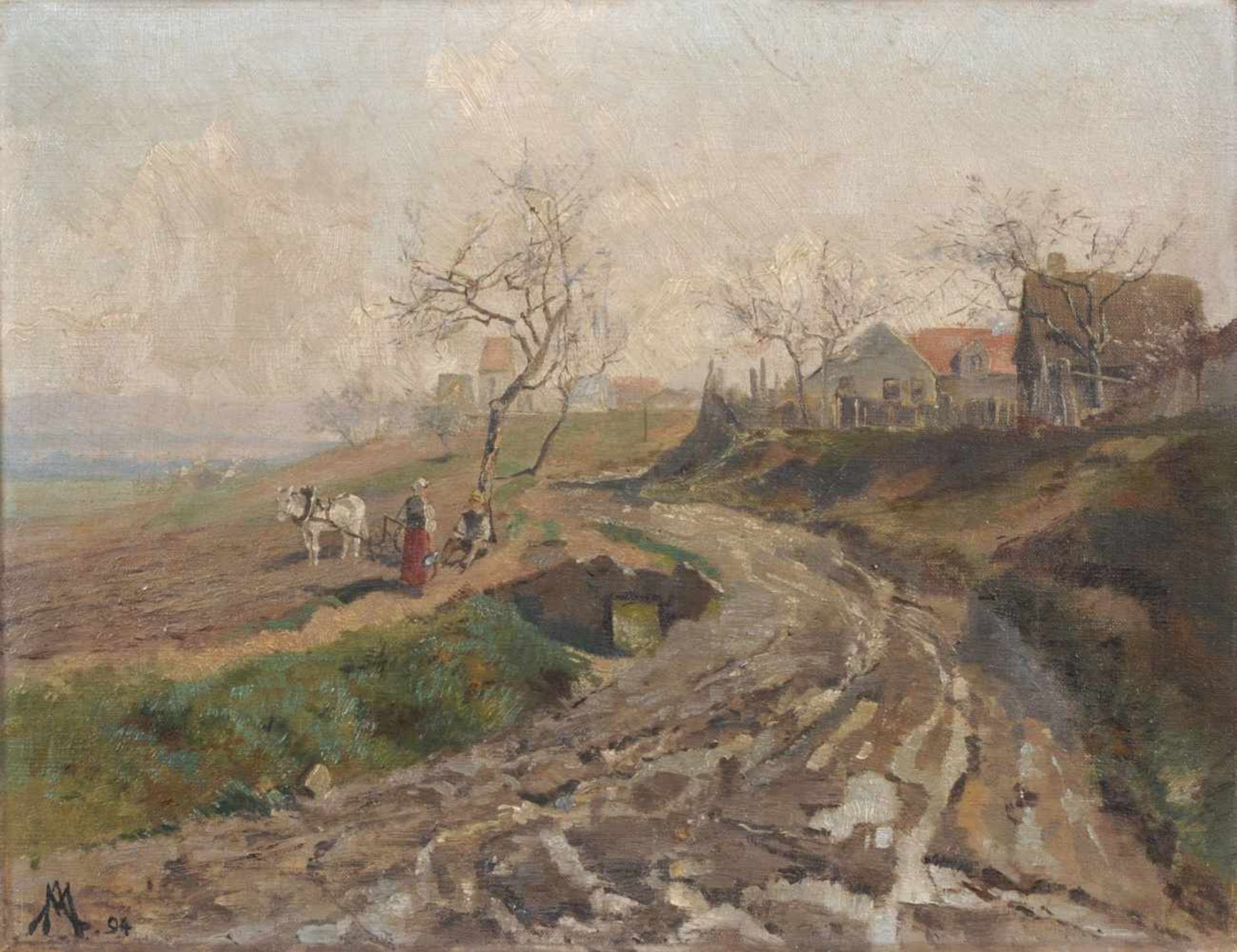 Albert Ernst Mühlig, Sächsische Vorfrühlingslandschaft. 1894.<br