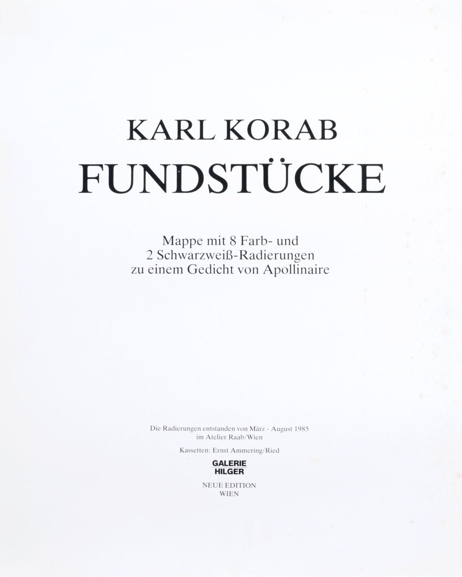 Karl Korab "Fundstücke". 1985.< - Bild 2 aus 10