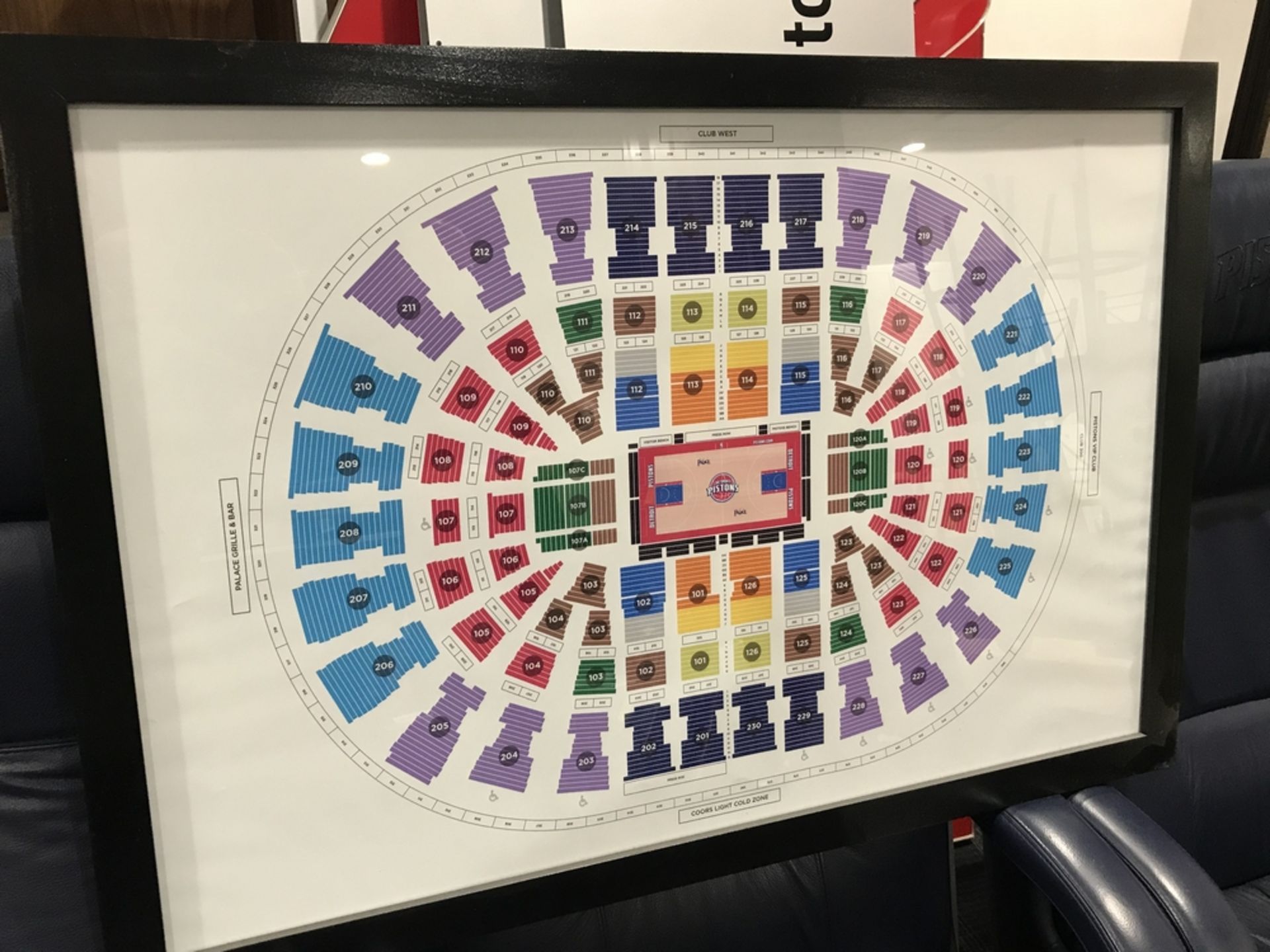 Framed Palace Seating Chart w/Court in Middle , Dim. 38 in x 26 in , Location: Office ***Note from - Image 2 of 2