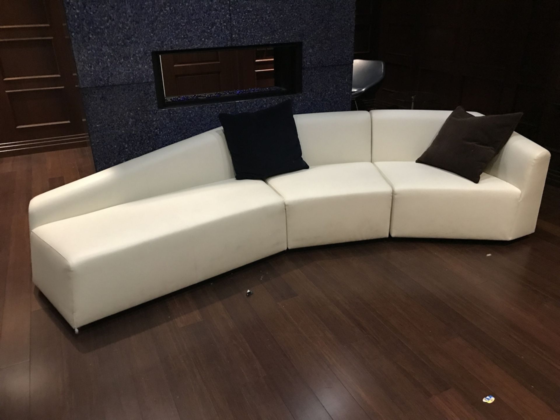 Off-White Couch Sectional (3 pc) , Dim. , Location: Players Lounge ***Note from Auctioneer***This