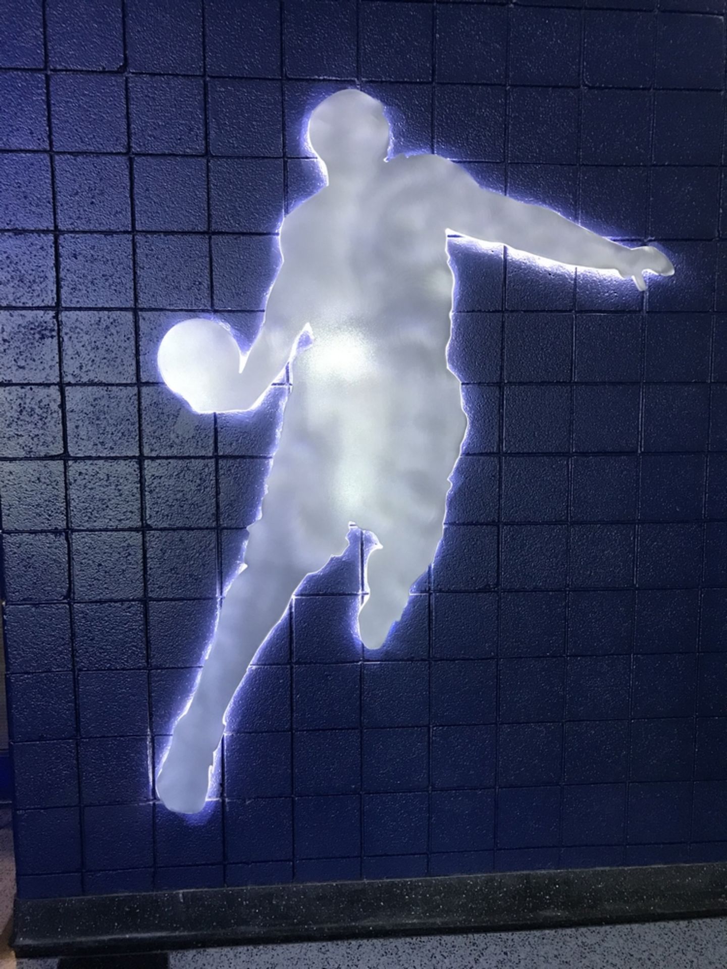 LED Basketball Player Silhouette , Dim. 60 in x 80 in , Location: Concourse ***Note from