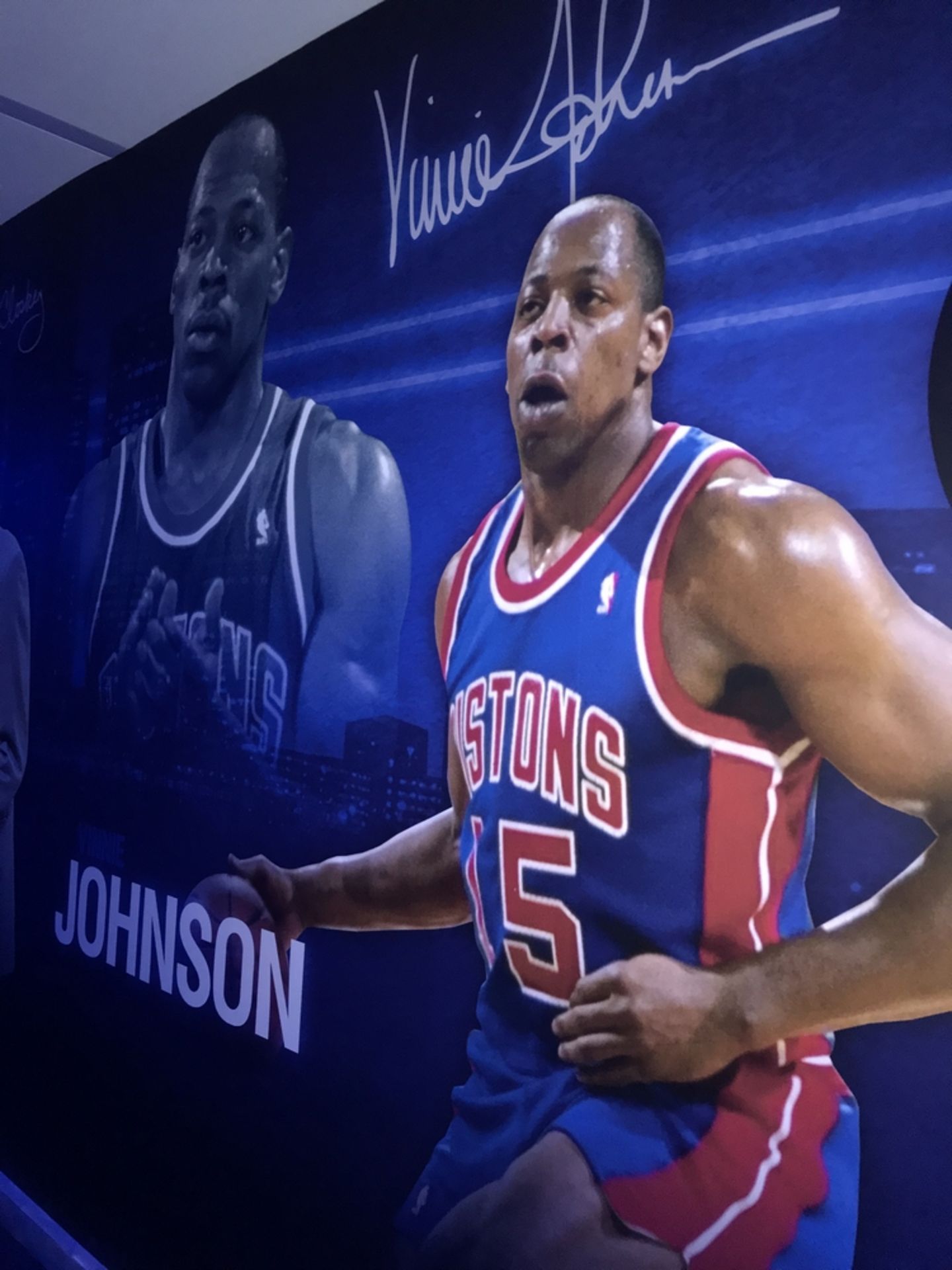 Vinnie Johnson - Vinyl Wall Mural , Dim. 107 in w x 116 in h , Location: Locker Room ***Note from