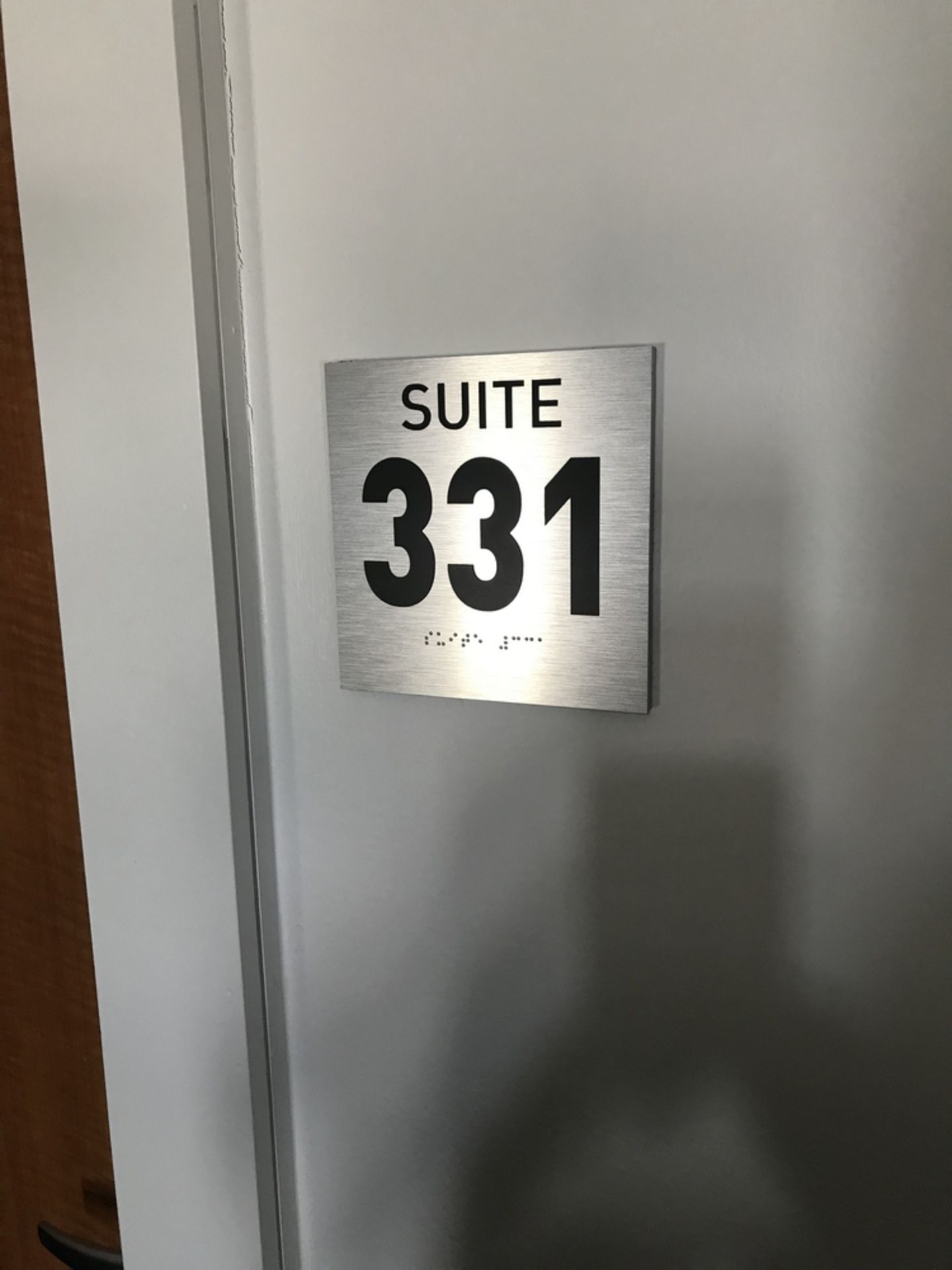 Suite #331 Sign , Dim. 6 in x 6 in , Location: Suite Level 300 ***Note from Auctioneer***This lot