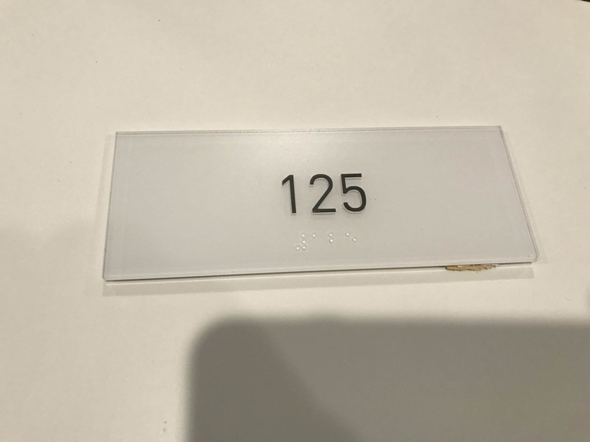 Suite Number Sign #125 , Dim. 6 in x 2 1/2 in , Location: Suite Level 100 ***Note from