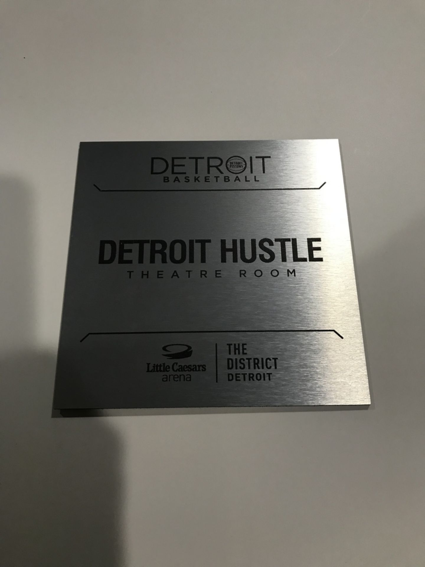 Detroit Hustle Theater Room Sign , Dim. 8 in x 8 in , Location: Theater Room ***Note from