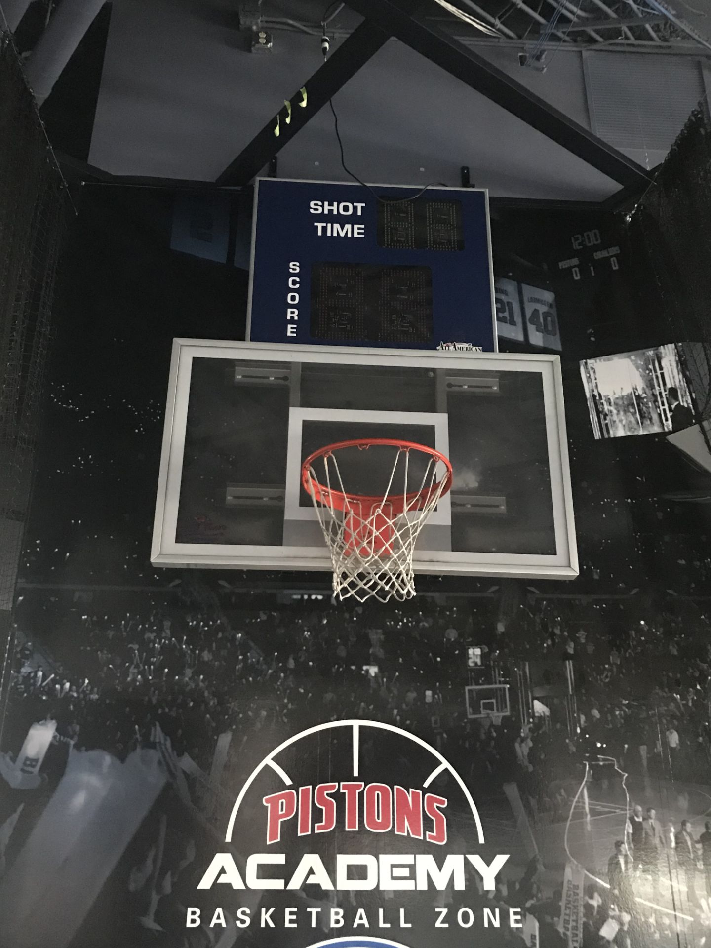 Backboard, Hoop & Shot Clock from Kids Shooting Area in Concourse , Dim. , Location: Concourse *** - Image 2 of 2