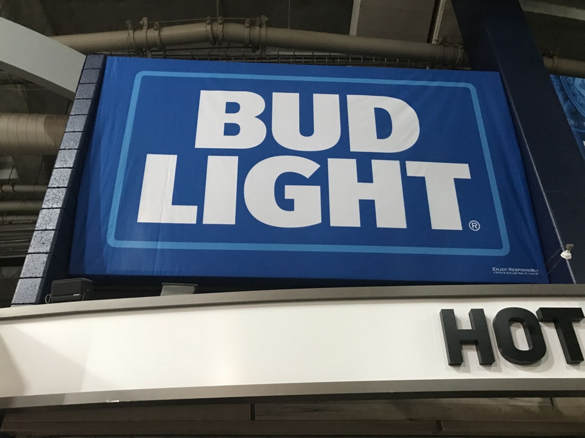 Fabric Banner "Bud Light" , Dim. 145 in x 91 in , Location: Concourse ***Note from Auctioneer***This