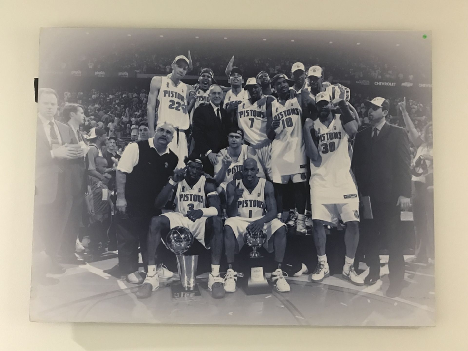 2004 World Champion Pistons Picture , Dim. 48 in x 36 in , Location: Matt Dobek Press Room ***Note