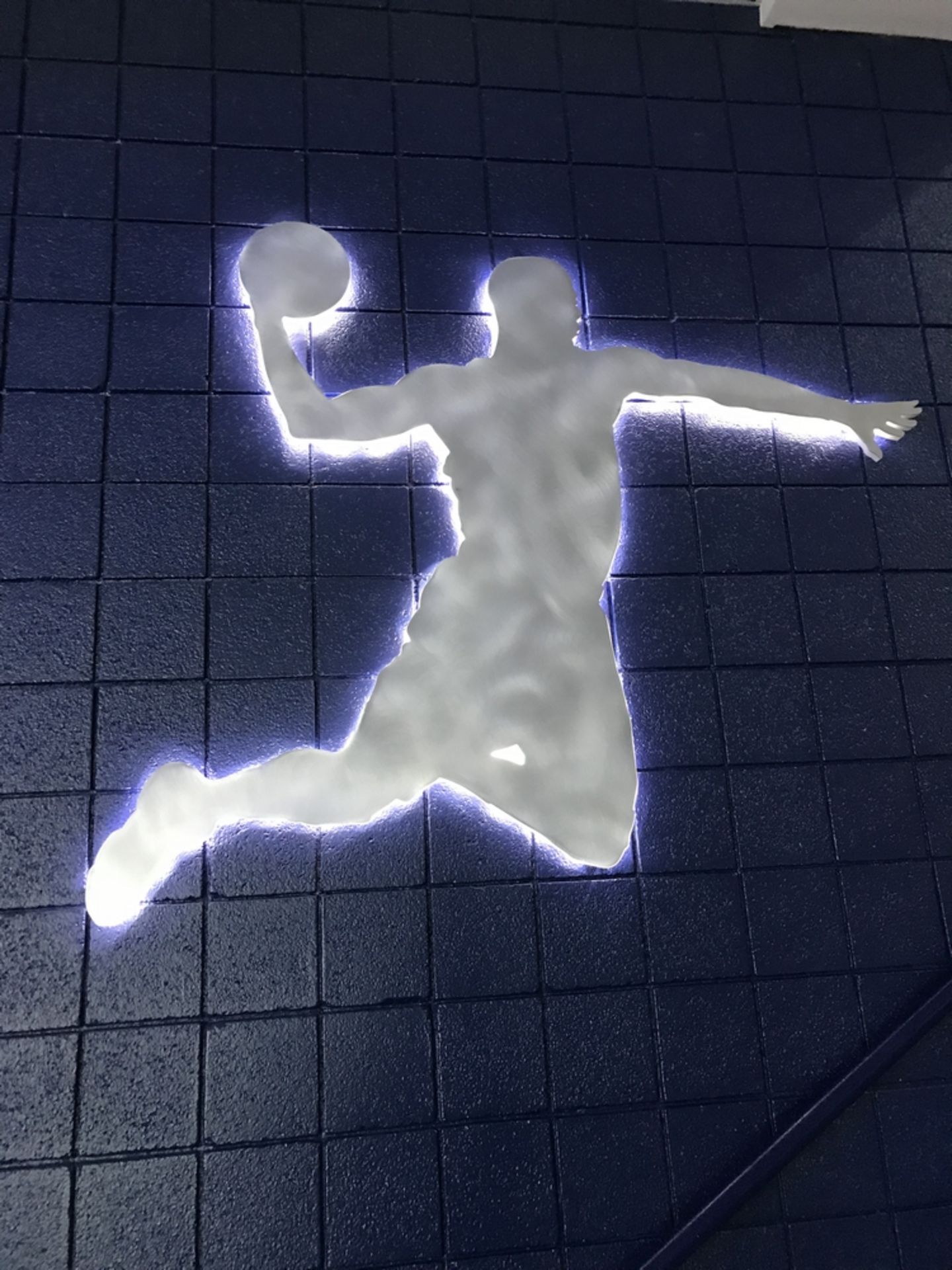 LED Basketball Player Silhouette , Dim. 60 in x 80 in , Location: Concourse ***Note from