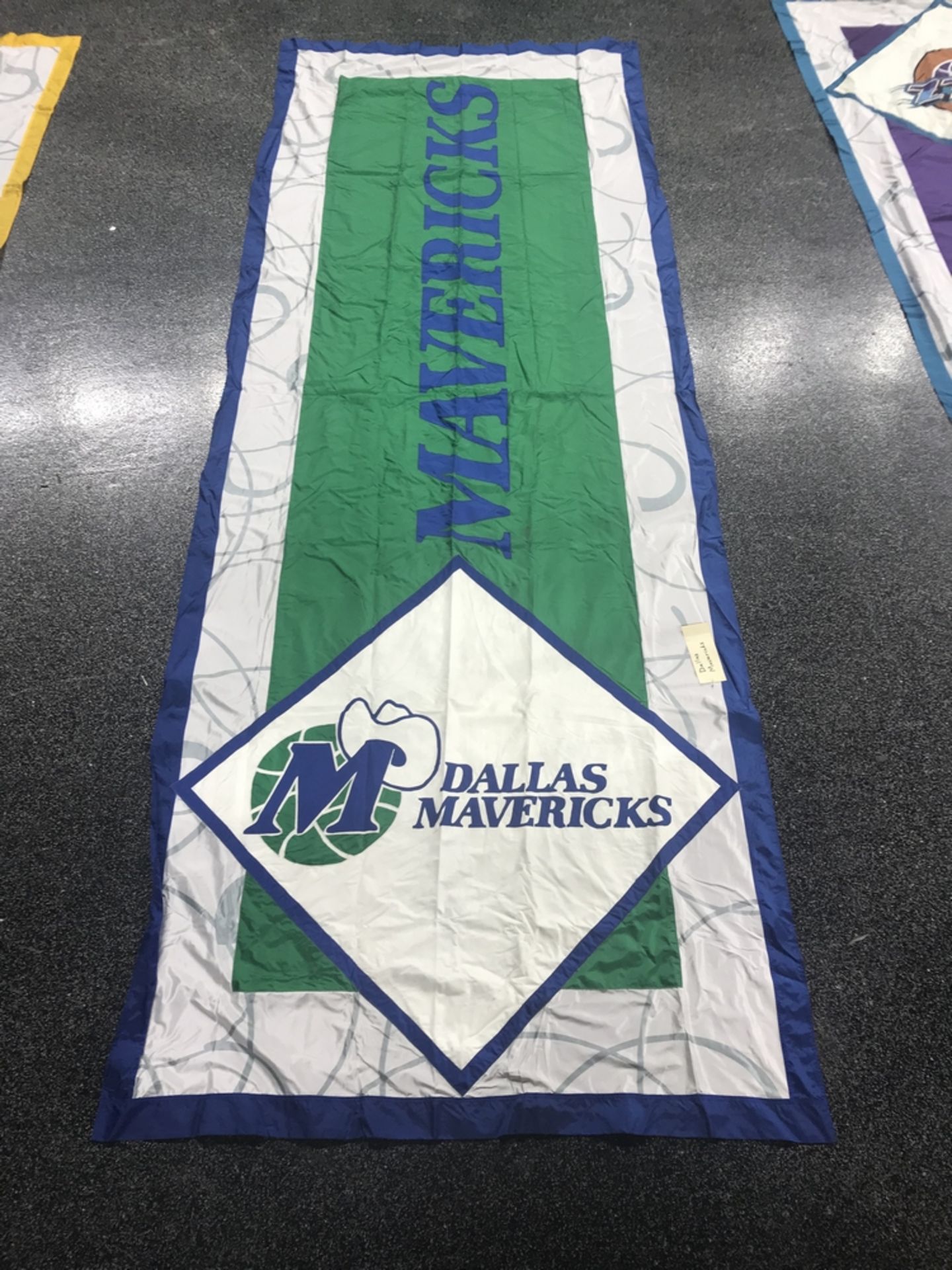 Double Sided Hand Sewn Banner "Dallas Mavericks" , Dim. 16 ft 4 in x 5 ft 10 in , Location: Suite